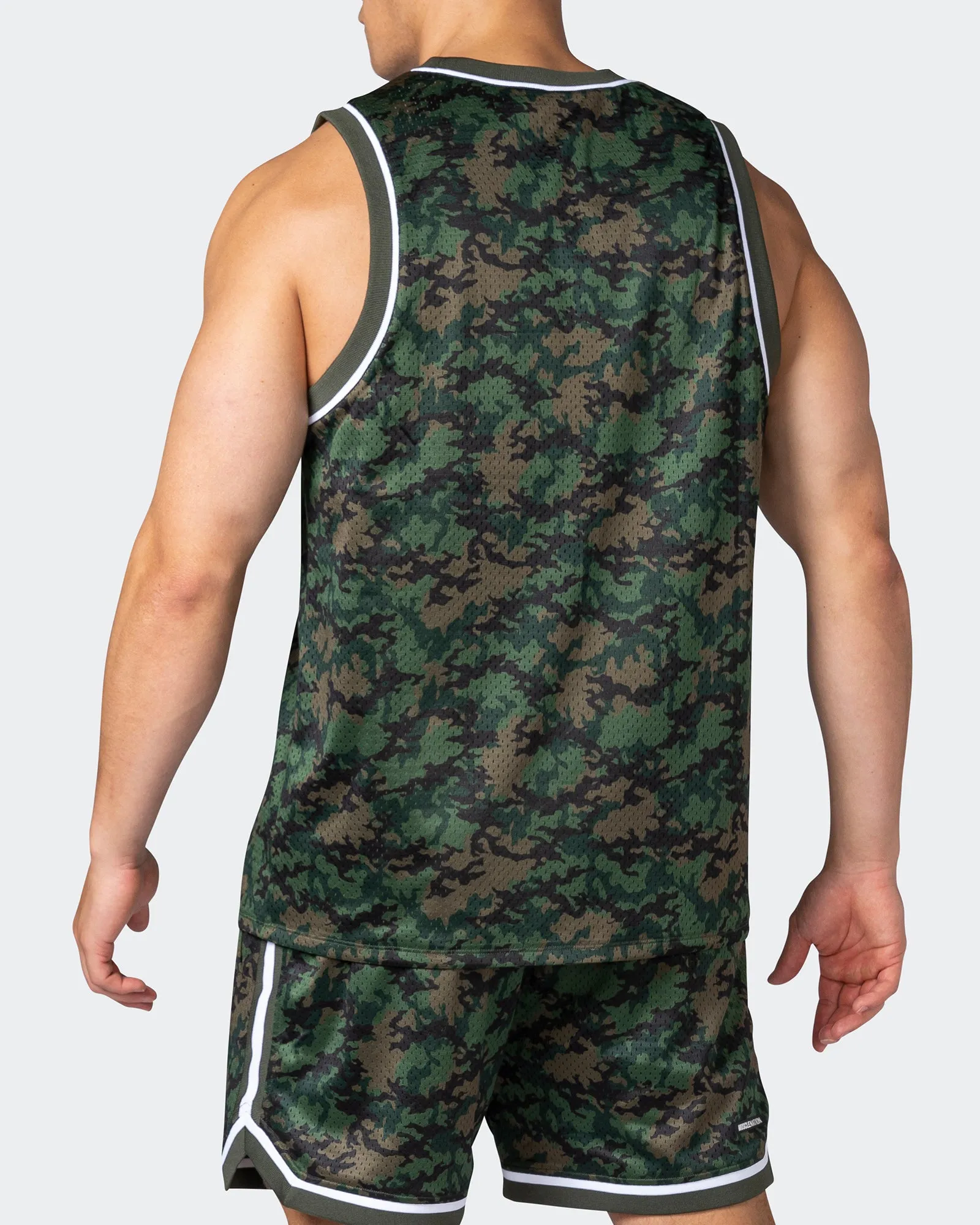 Reversible Basketball Jersey - Dark Khaki Camo / Dark Khaki sold by Muscle Nation product image thumbnail 5