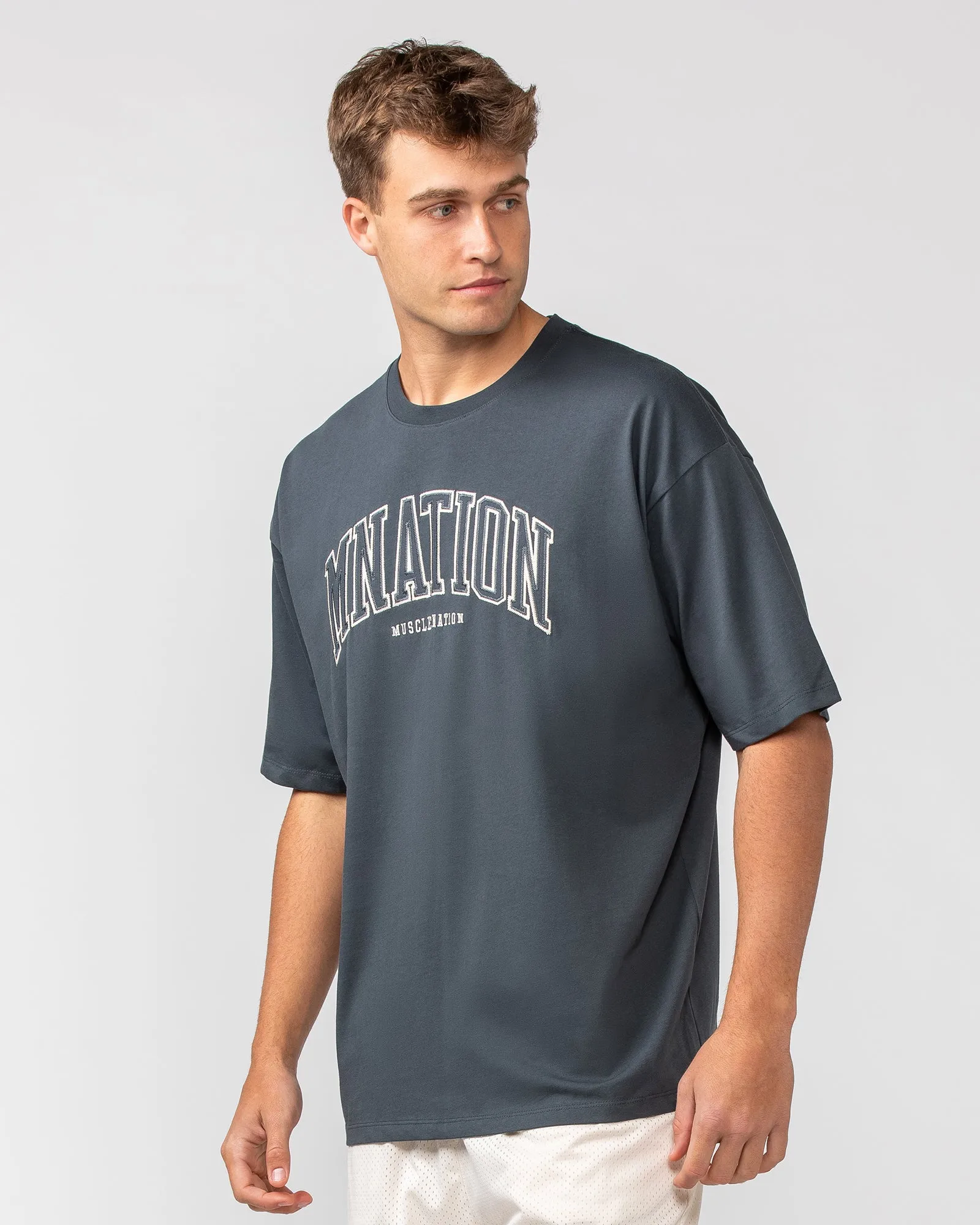 Varsity Oversized Tee - Thunder sold by Muscle Nation product image thumbnail 3