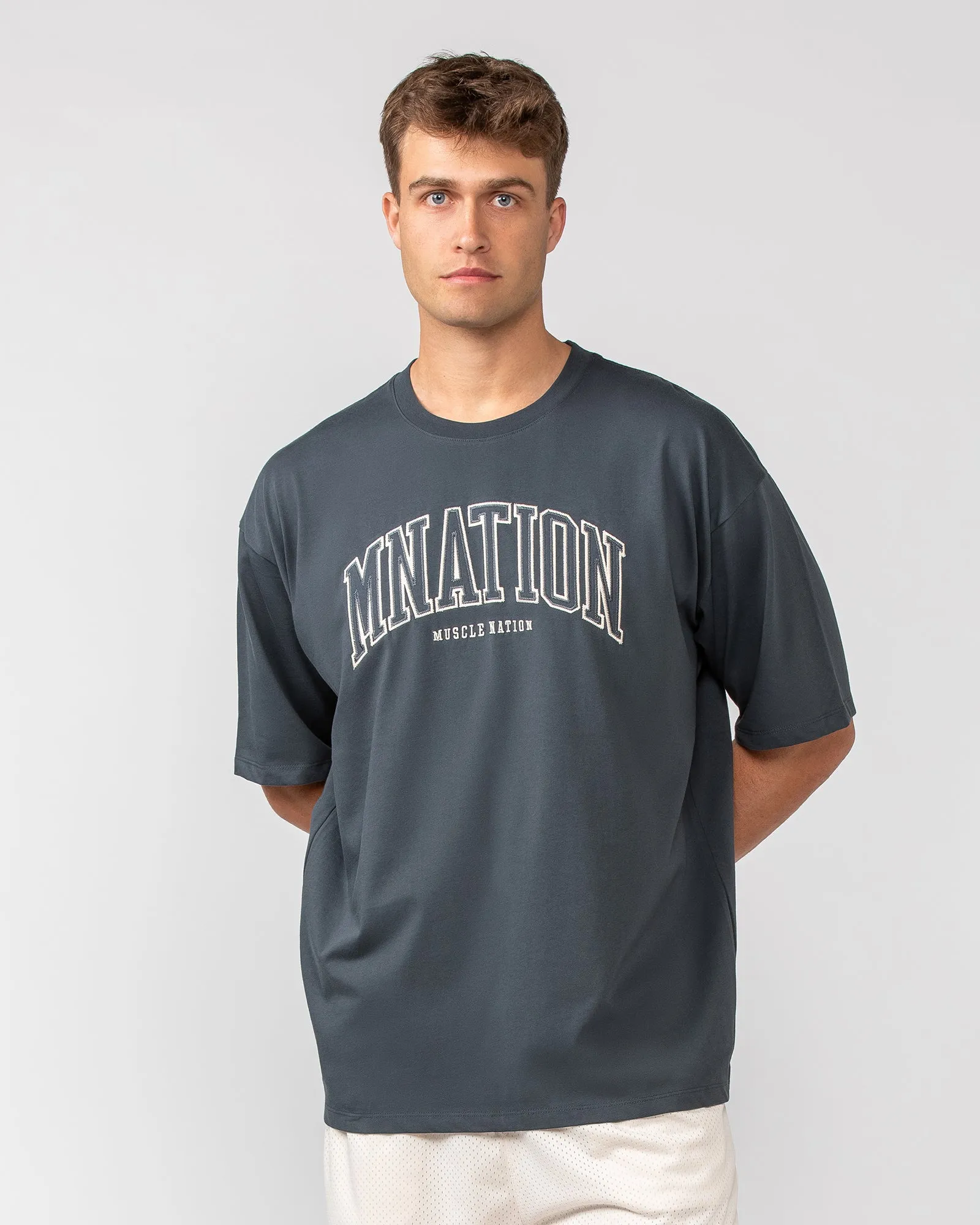 Varsity Oversized Tee - Thunder sold by Muscle Nation product image thumbnail 2