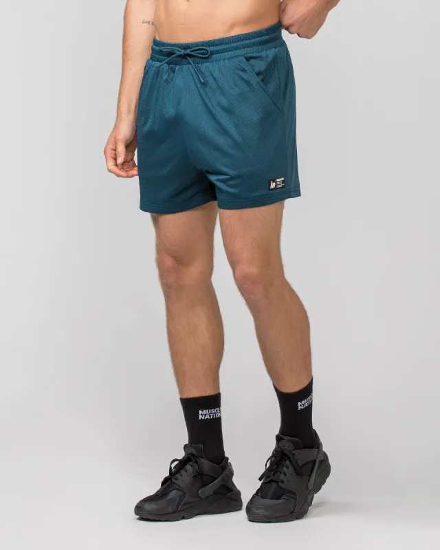 Lay Up 3.5" Shorts - Tidal Teal made by Muscle Nation