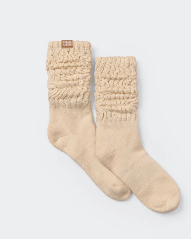 Womens Scrunch Crew Socks (x1 Pack) - Dew sold by Muscle Nation