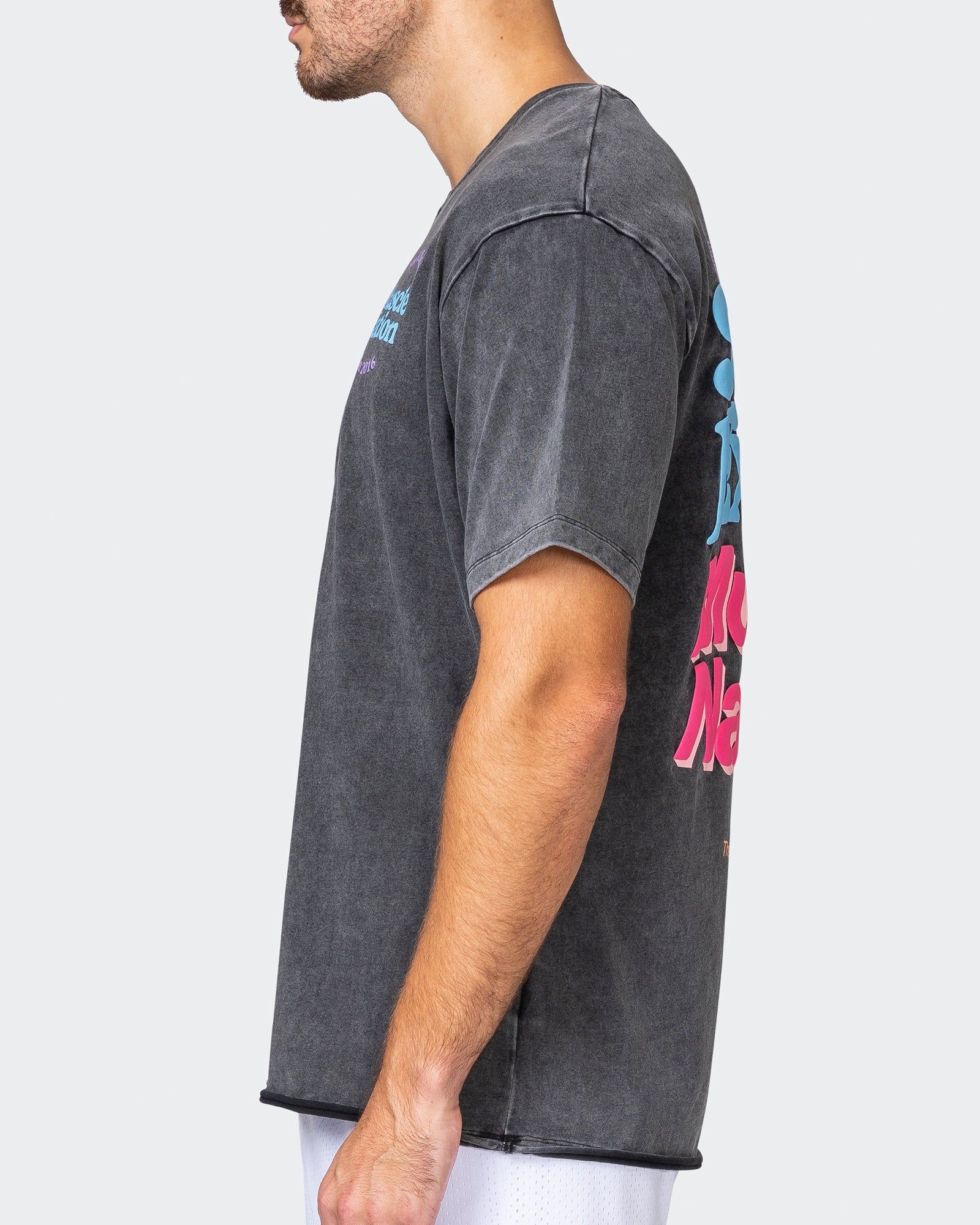 Mens Expo Oversized Heavy Vintage Tee - Washed Black sold by Muscle Nation product image thumbnail 5