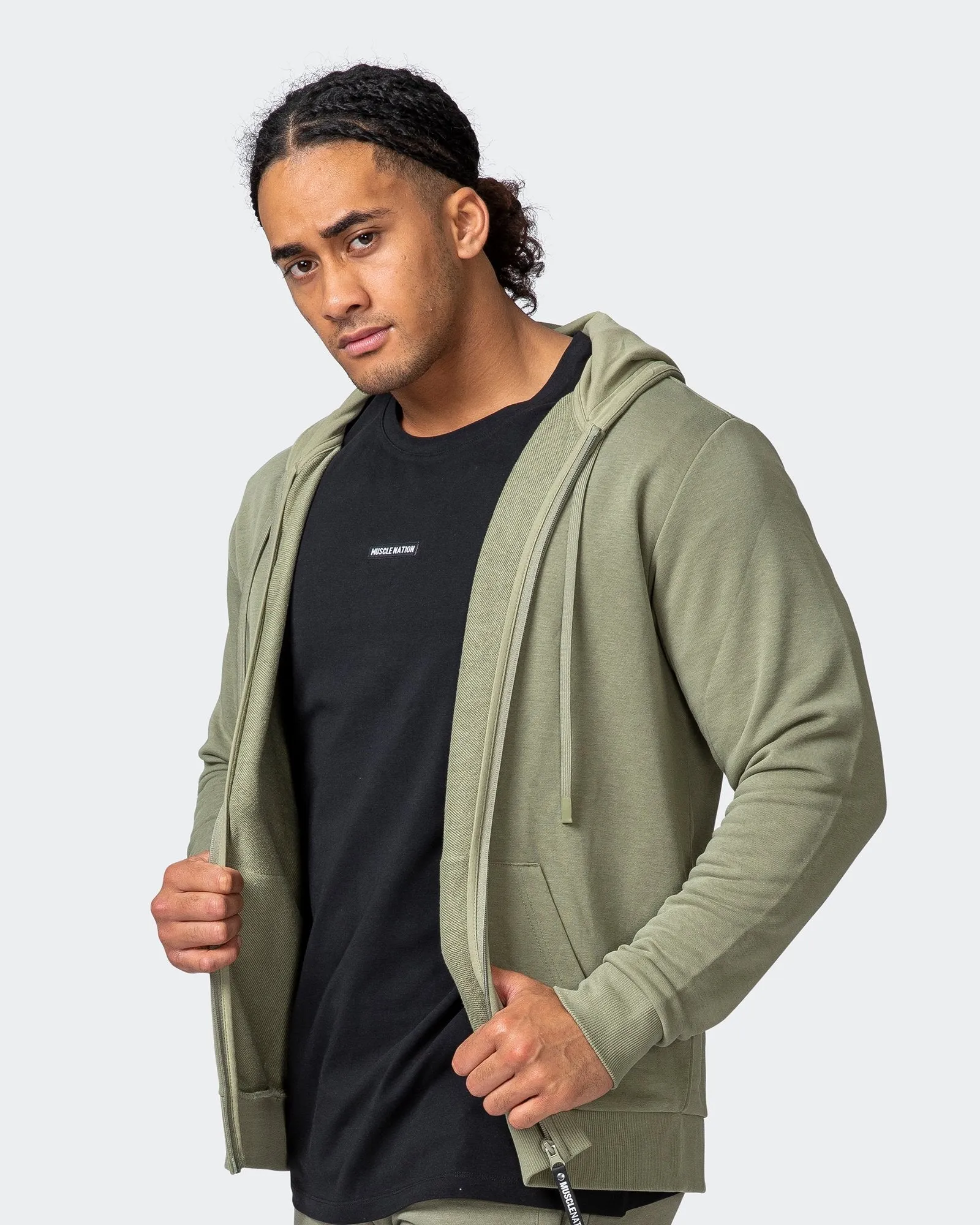 Zip Up Hoodie - Sage Green sold by Muscle Nation product image thumbnail 2