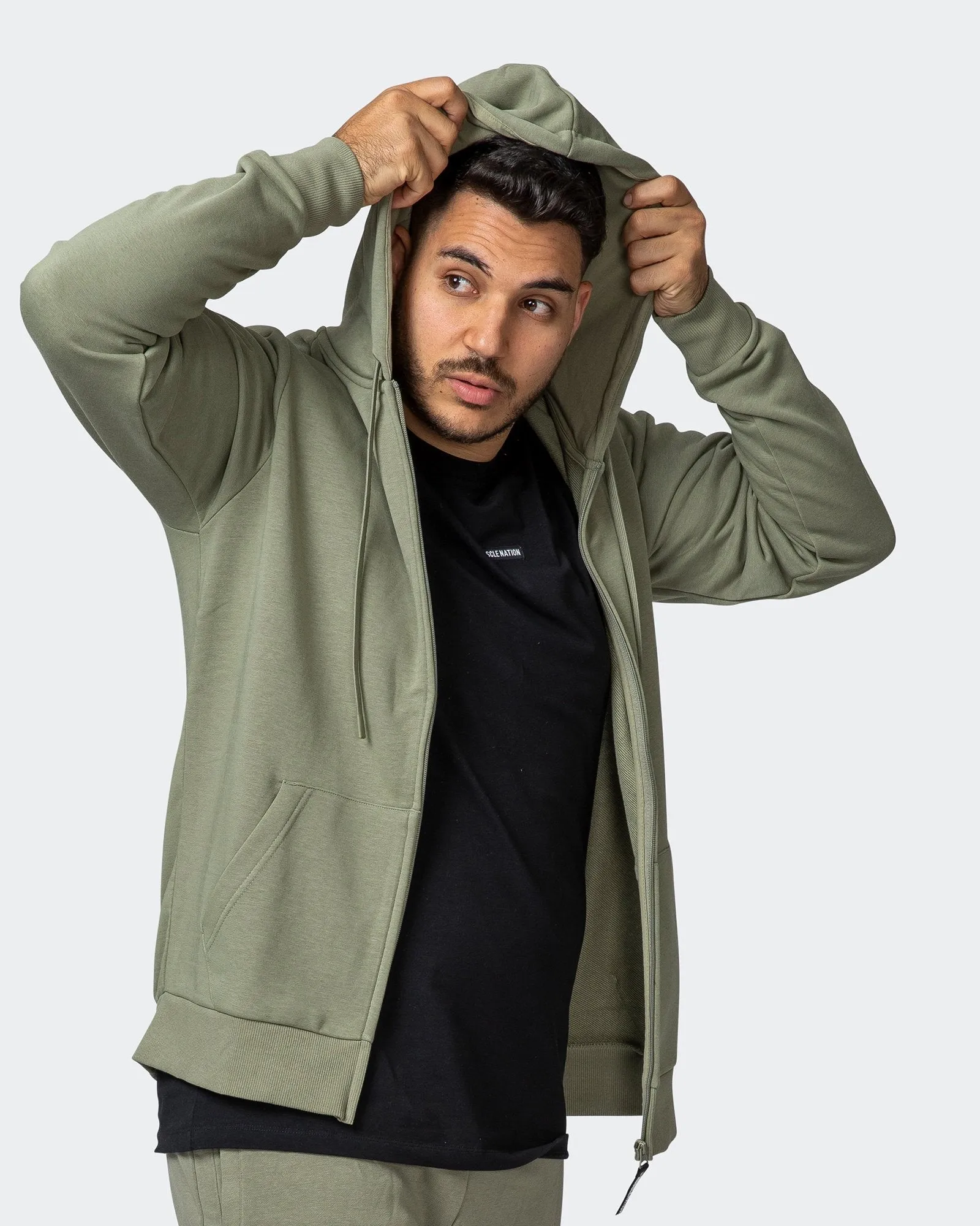 Zip Up Hoodie - Sage Green sold by Muscle Nation