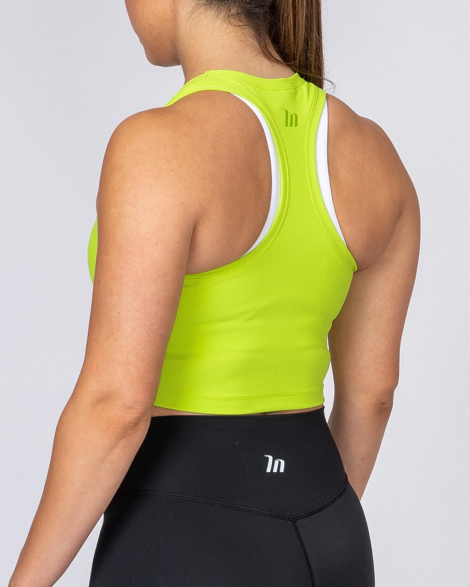 Ribbed Cropped Tank - Acid Lime sold by Muscle Nation product image thumbnail 5