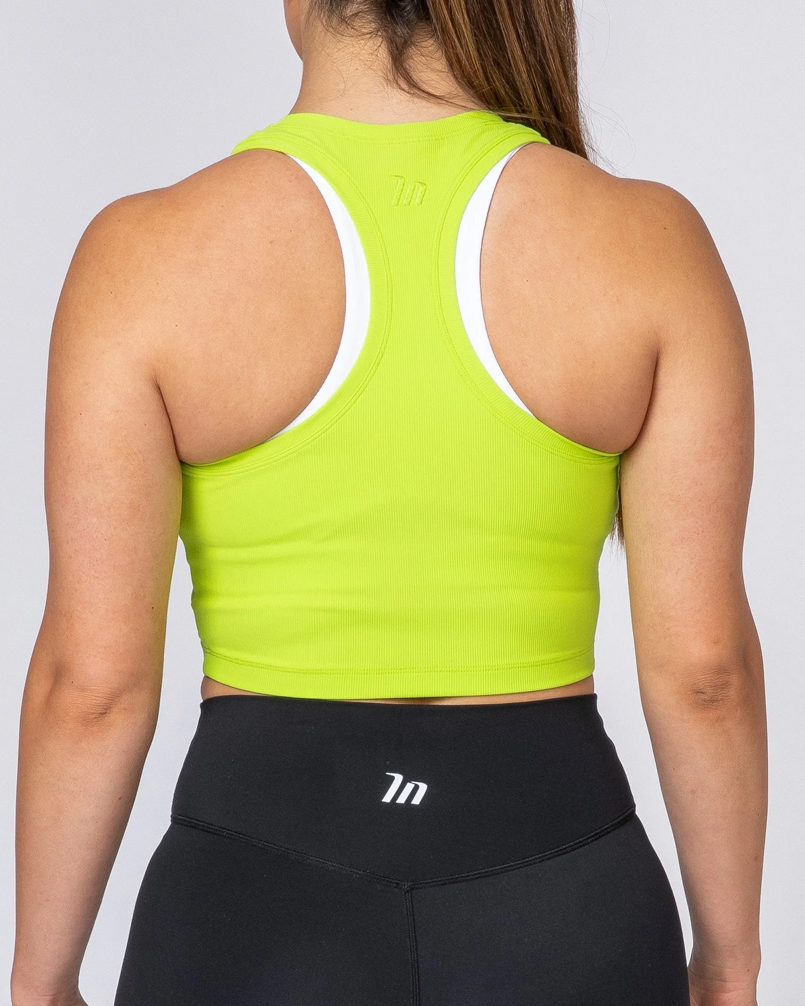 Ribbed Cropped Tank - Acid Lime sold by Muscle Nation product image thumbnail 2