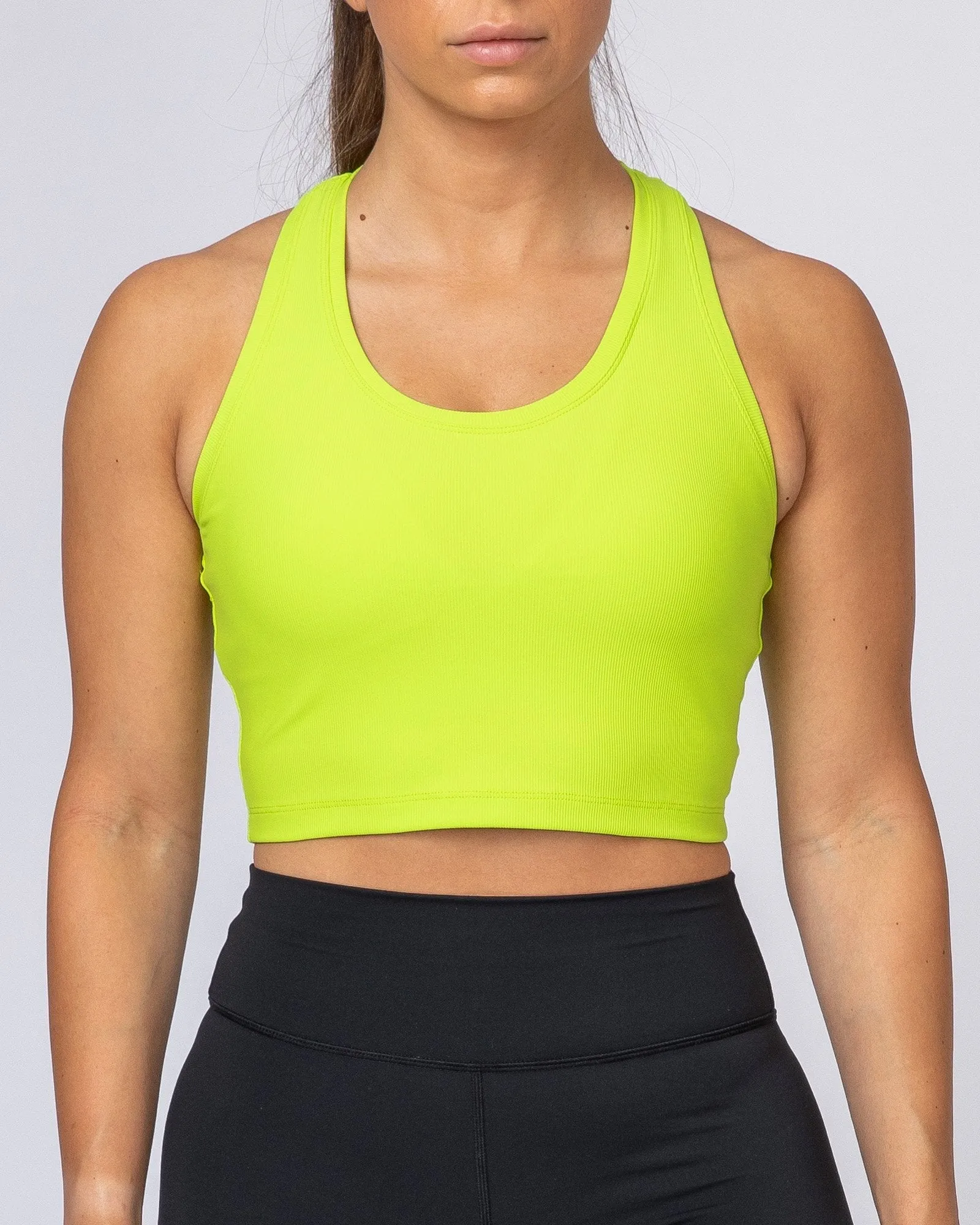 Ribbed Cropped Tank - Acid Lime sold by Muscle Nation product image thumbnail 3