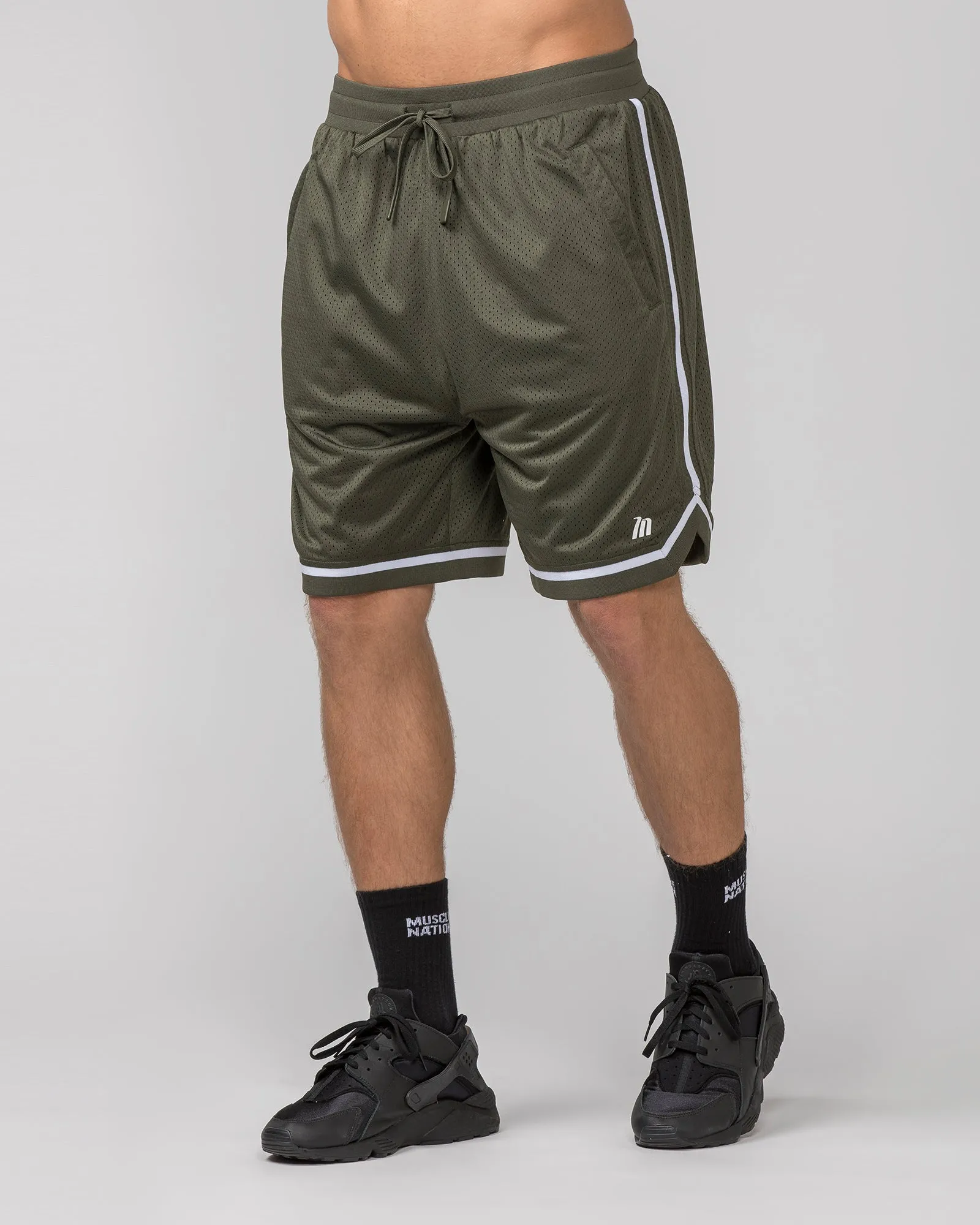 Mens 8" Basketball Shorts - Dark Khaki sold by Muscle Nation product image thumbnail 3