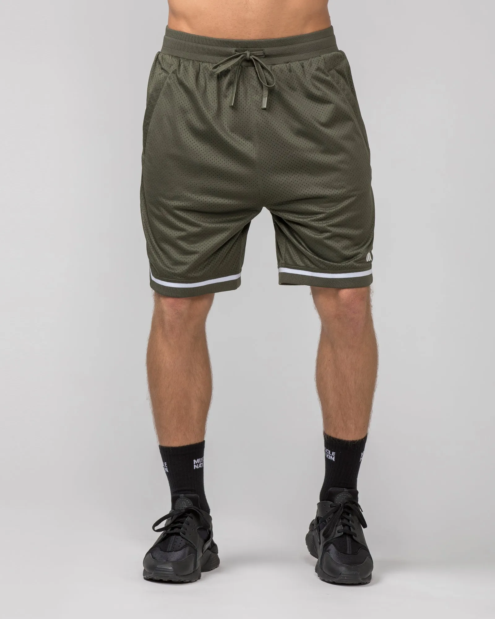 Mens 8" Basketball Shorts - Dark Khaki sold by Muscle Nation product image thumbnail 2