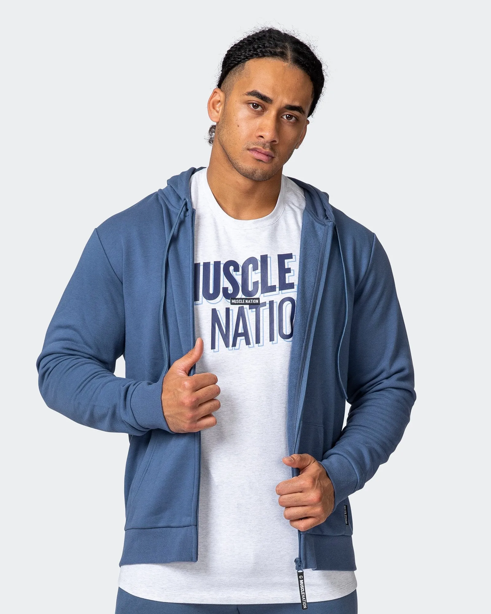 Zip Up Hoodie - Denim Blue sold by Muscle Nation