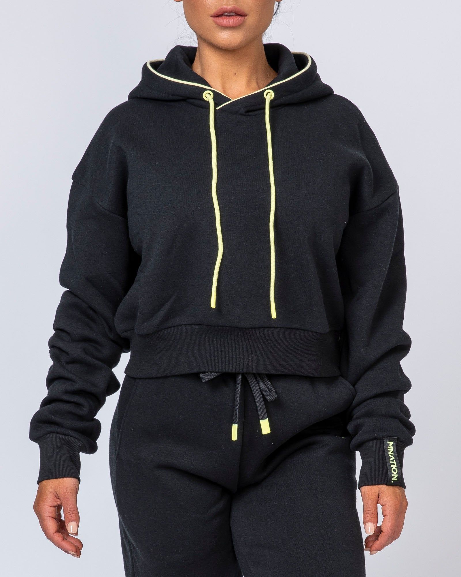 Warm-Up Cropped Hoodie - Black sold by Muscle Nation