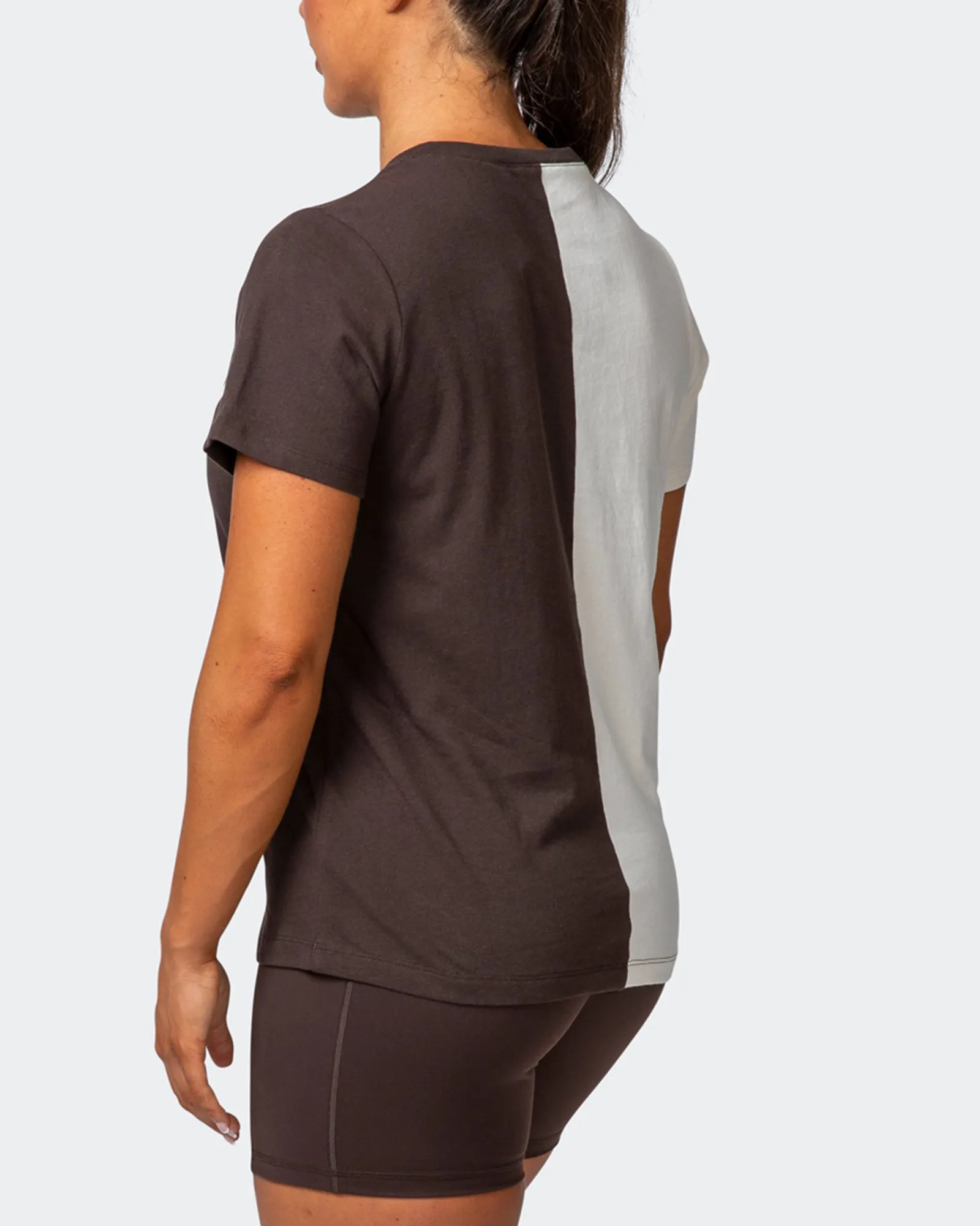 Womens Regular Fit Athletica Tee - Cocoa / Dew sold by Muscle Nation product image thumbnail 5