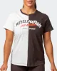 Womens Regular Fit Athletica Tee - Cocoa / Dew sold by Muscle Nation