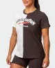 Womens Regular Fit Athletica Tee - Cocoa / Dew sold by Muscle Nation