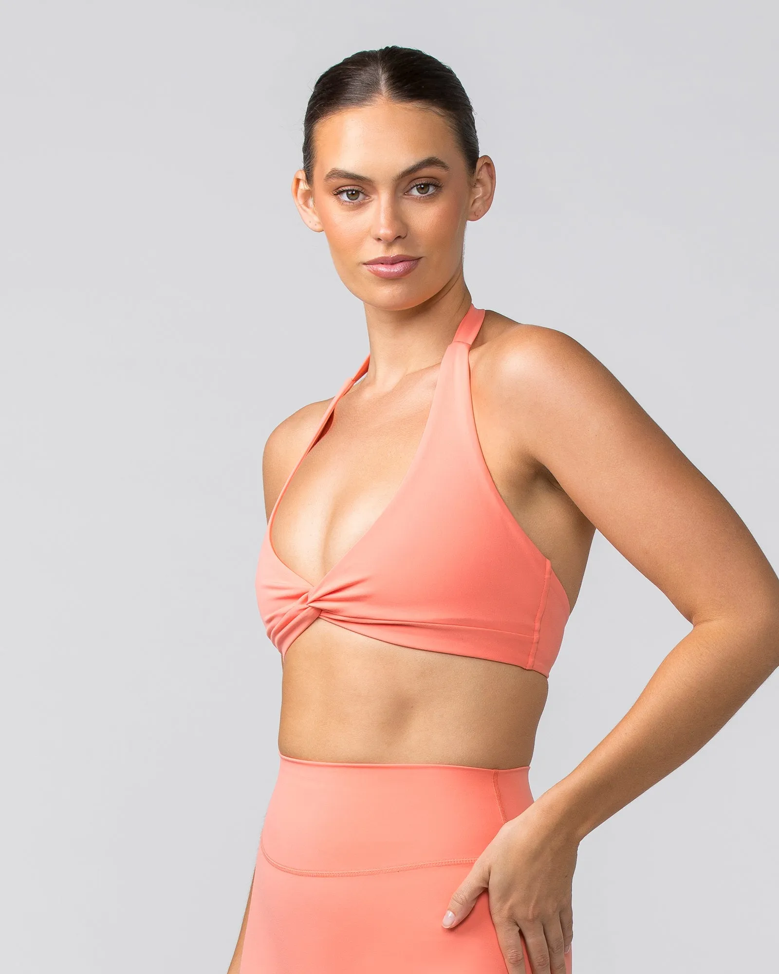 Hype Halter Bralette - Peach Pink sold by Muscle Nation product image thumbnail 2