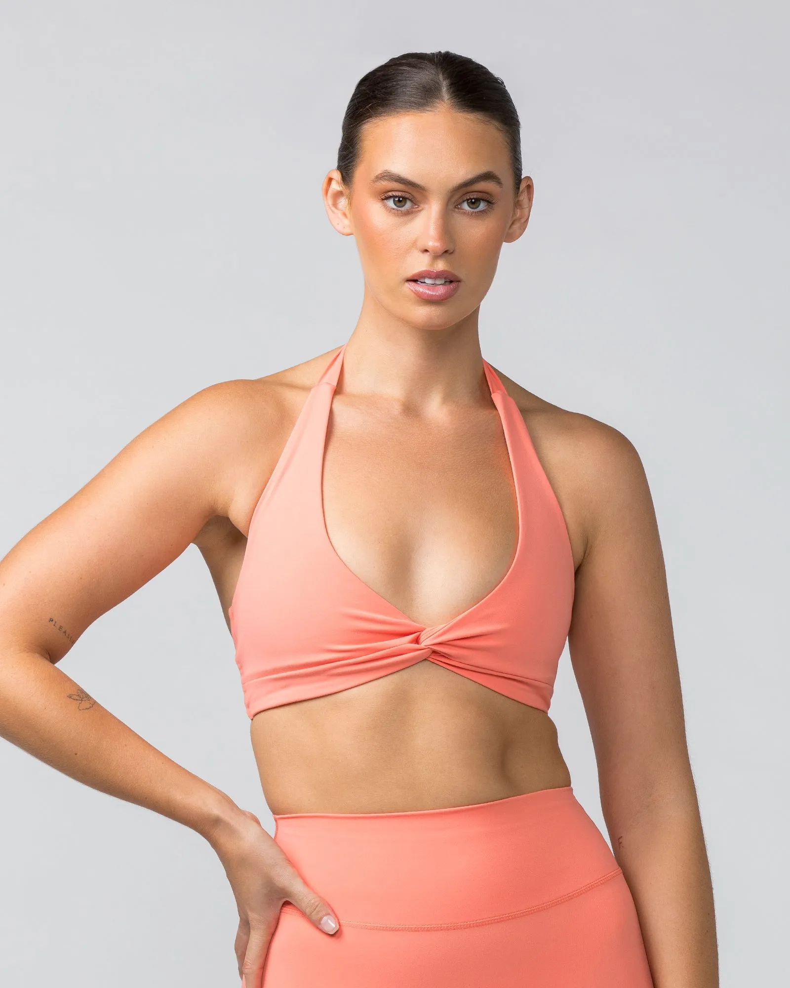 Hype Halter Bralette - Peach Pink sold by Muscle Nation