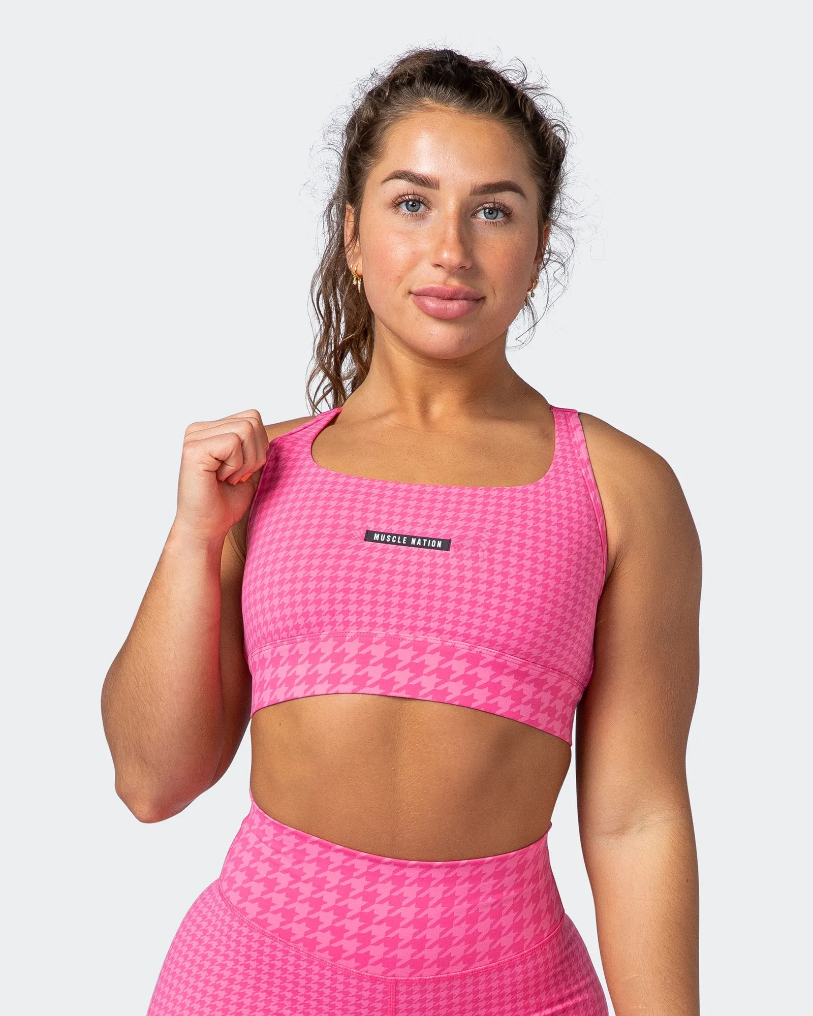 Condition Bra - Flamingo Houndstooth Print sold by Muscle Nation