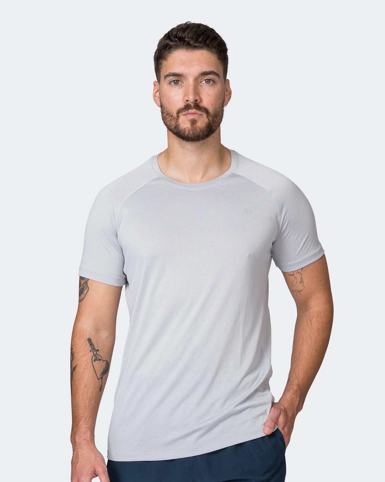 New Heights Running Tee - Quiet Grey sold by Muscle Nation