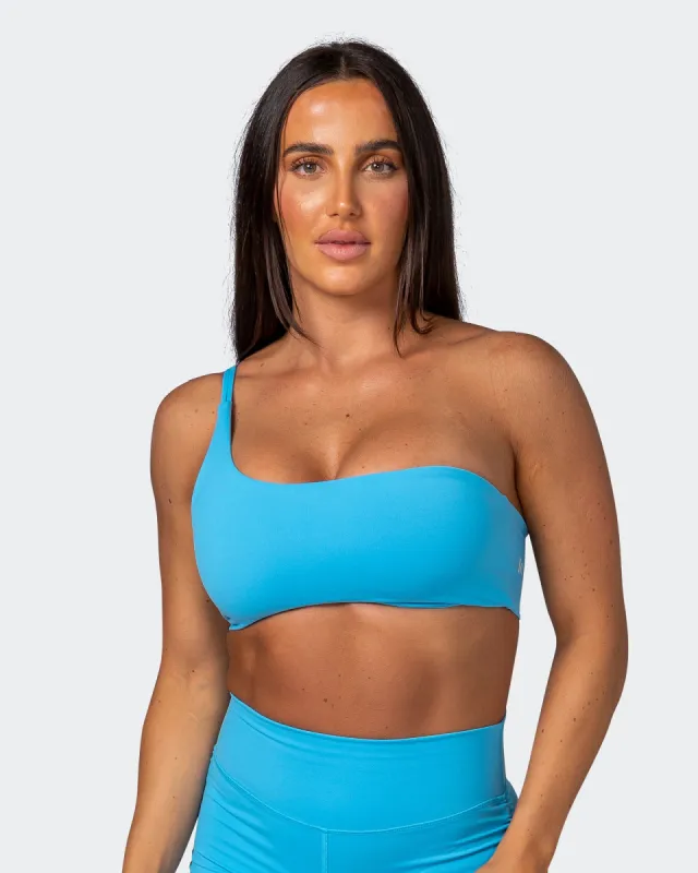 Movement One Shoulder Bralette - Ibiza Blue sold by Muscle Nation