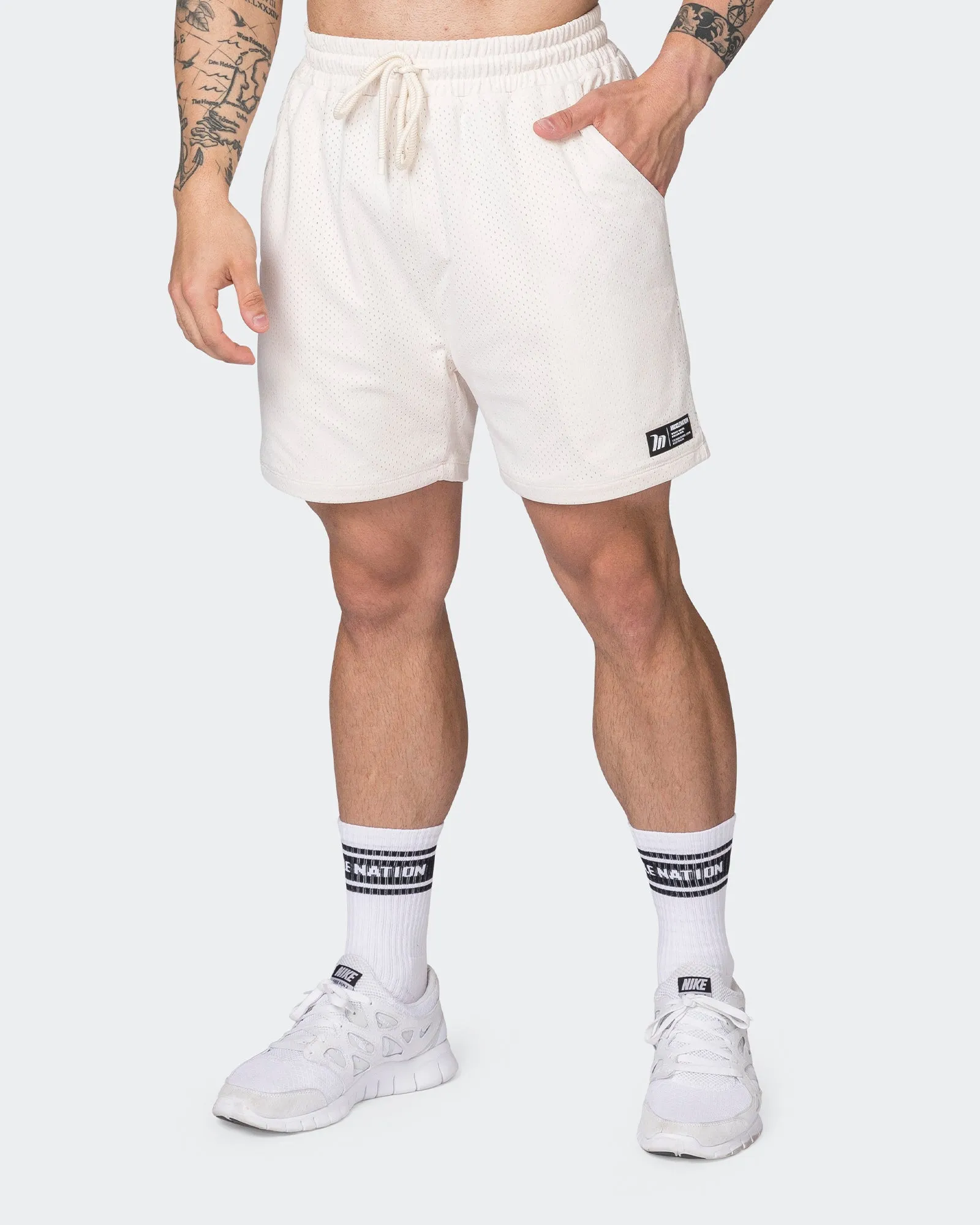 Lay Up 5" Shorts - Travertine sold by Muscle Nation