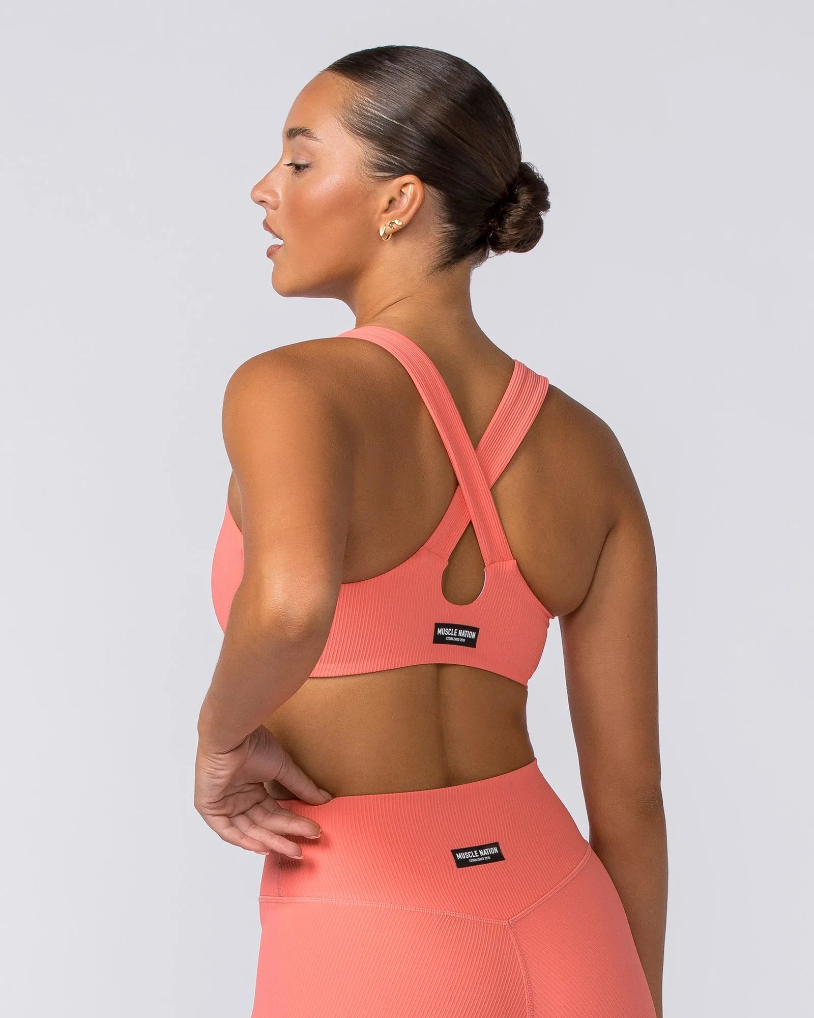 Lush Rib Bralette - Sunset Coral sold by Muscle Nation product image thumbnail 3