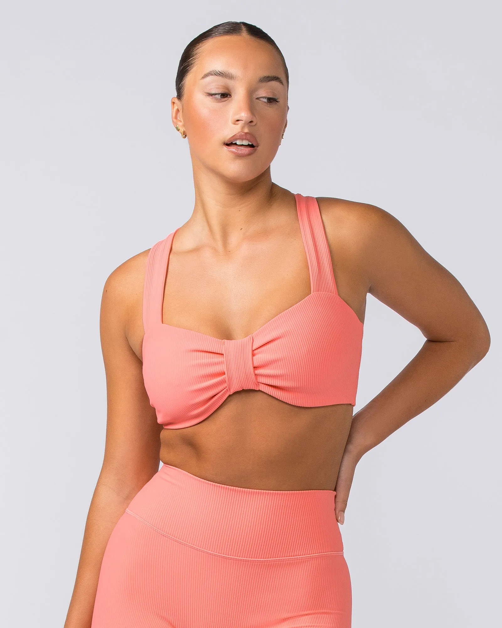Lush Rib Bralette - Sunset Coral sold by Muscle Nation product image thumbnail 5