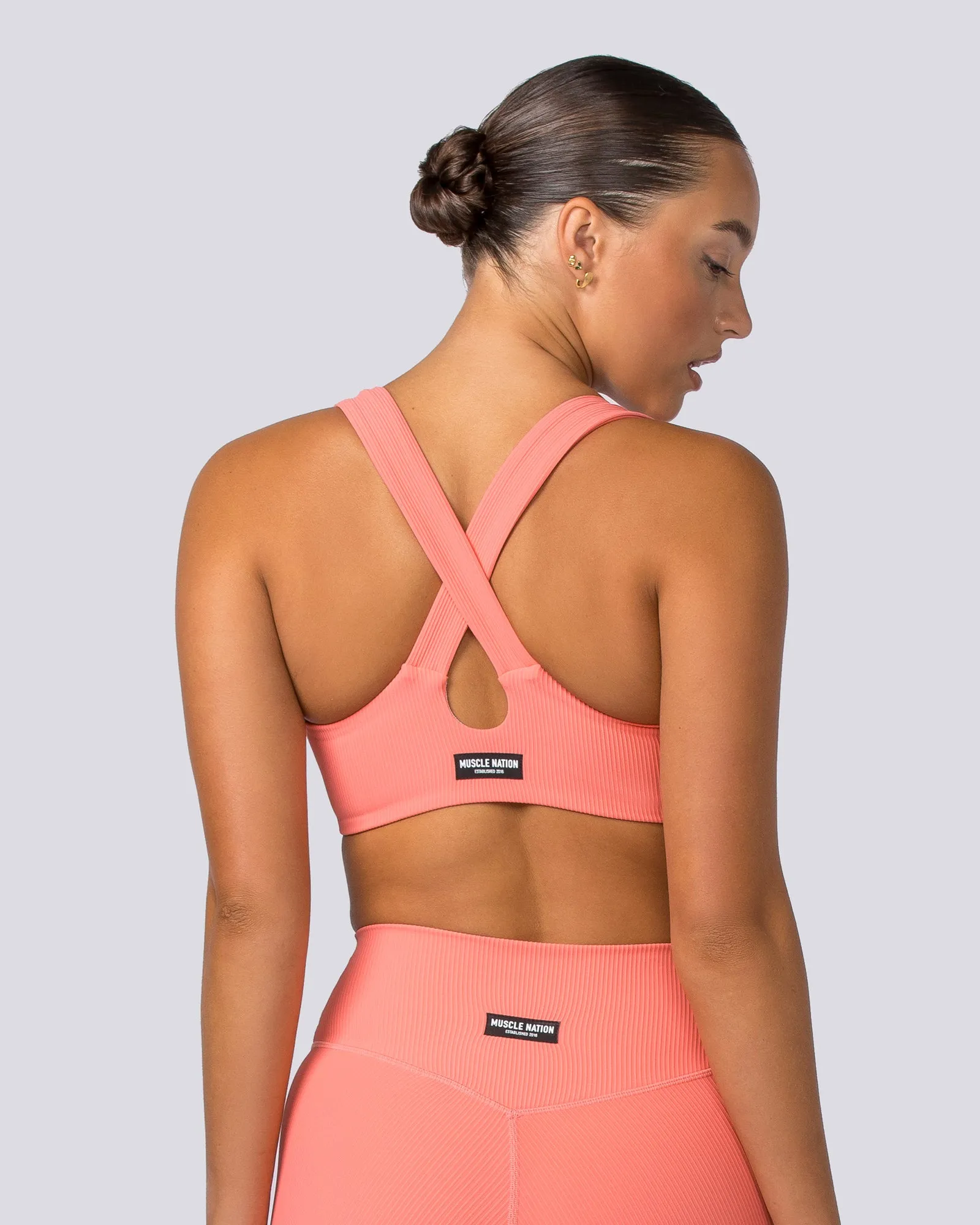 Lush Rib Bralette - Sunset Coral sold by Muscle Nation product image thumbnail 2