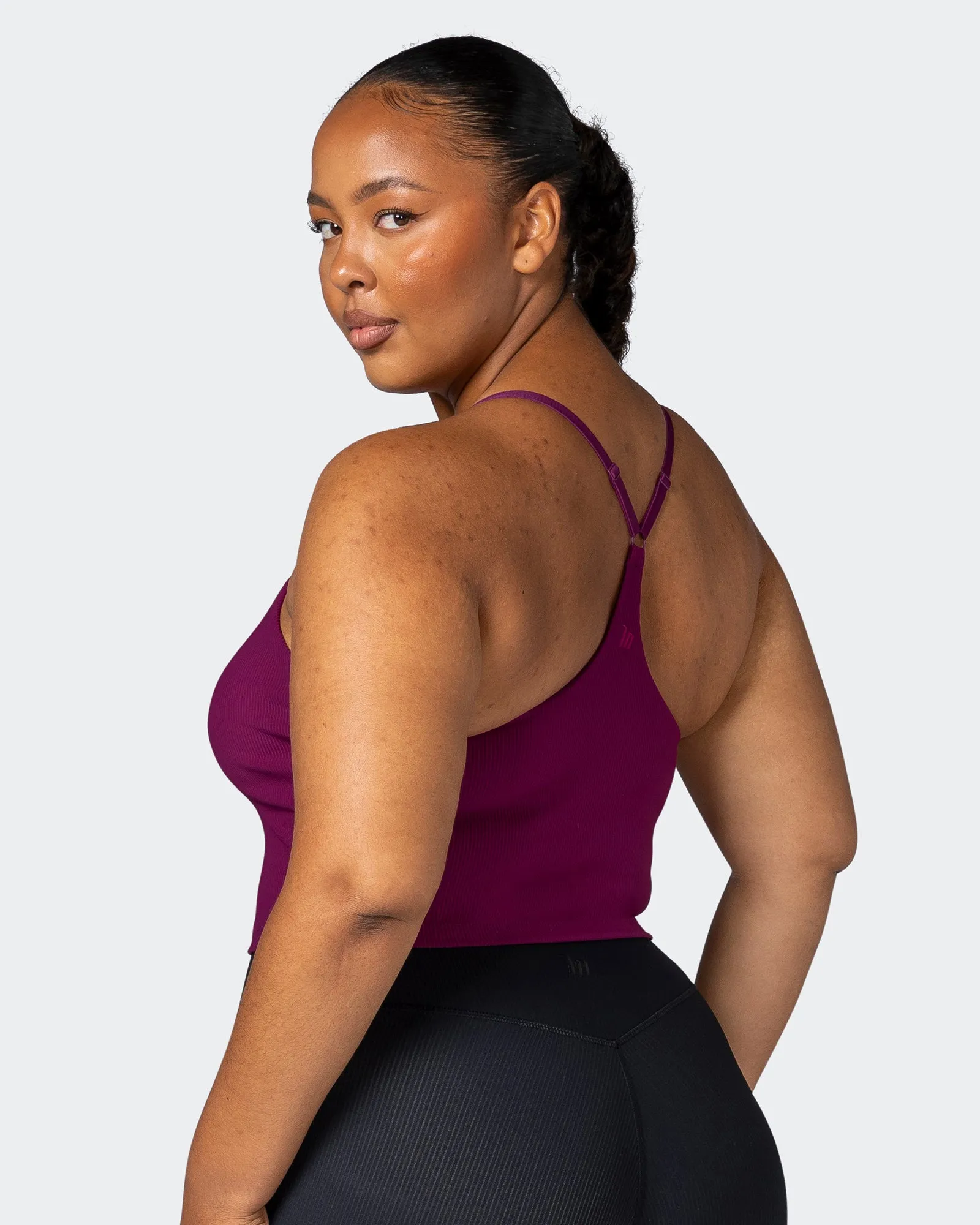 Summertime Rib Cropped Tank - Huckleberry sold by Muscle Nation