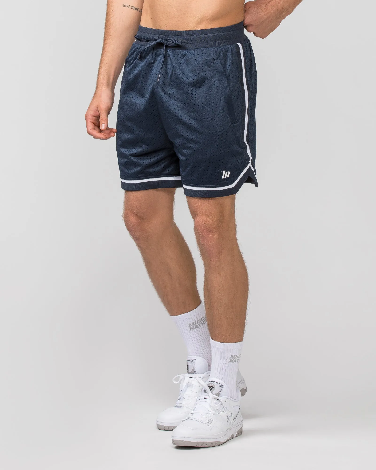 Mens 5" Basketball Shorts - Navy sold by Muscle Nation