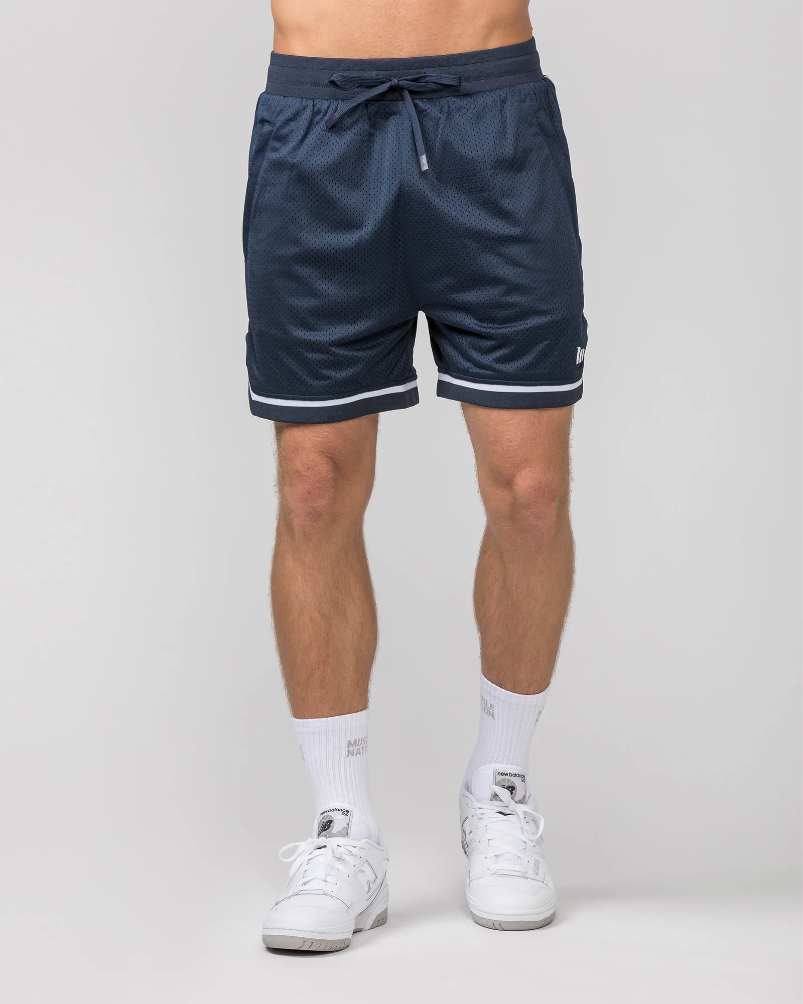 Mens 5" Basketball Shorts - Navy sold by Muscle Nation product image thumbnail 2