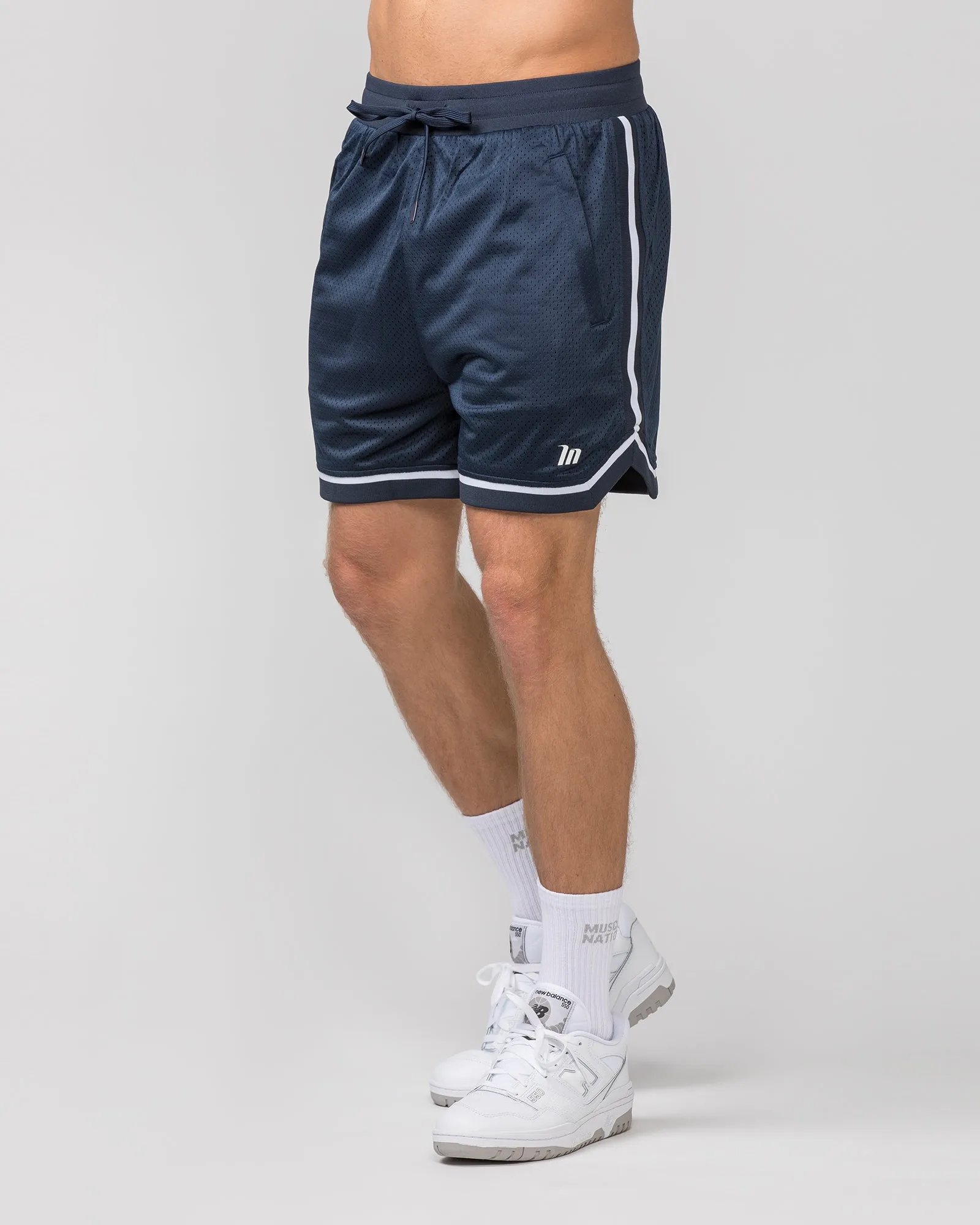 Mens 5" Basketball Shorts - Navy sold by Muscle Nation product image thumbnail 3