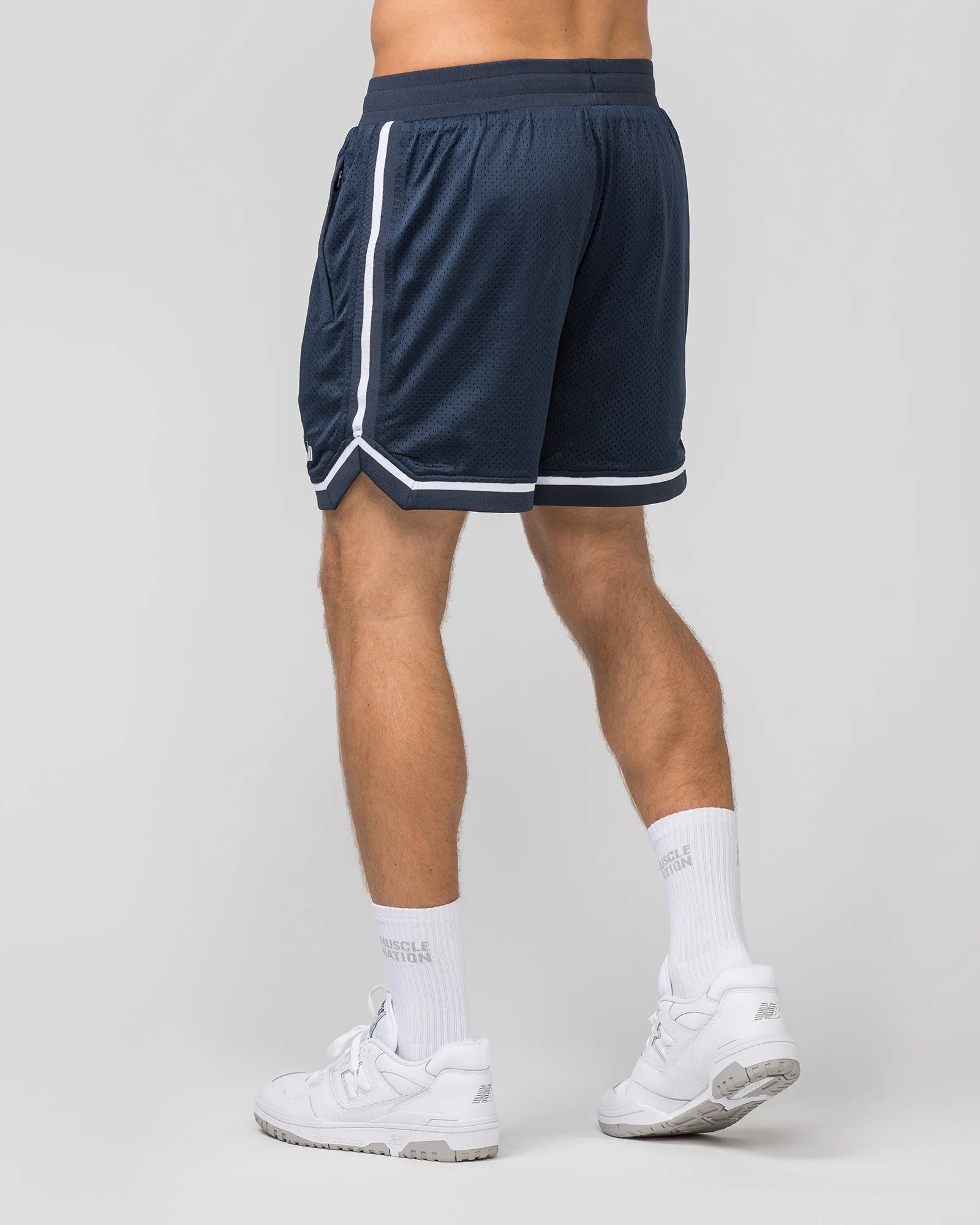 Mens 5" Basketball Shorts - Navy sold by Muscle Nation product image thumbnail 4