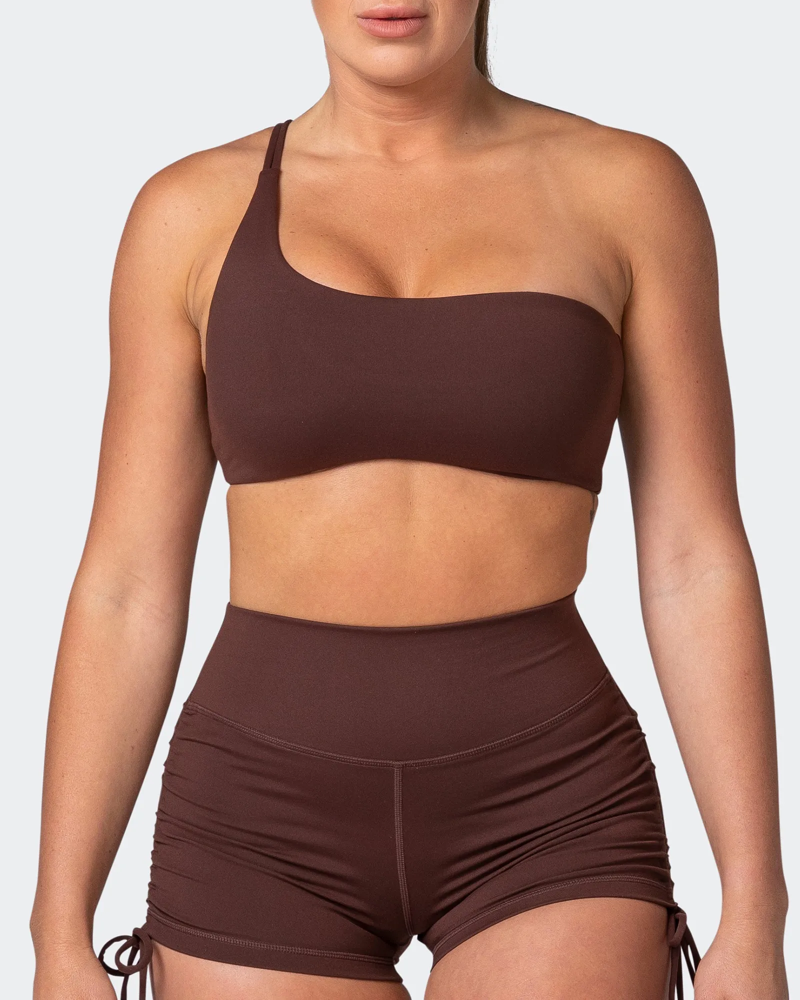 Movement One Shoulder Bralette - Coffee sold by Muscle Nation product image thumbnail 2