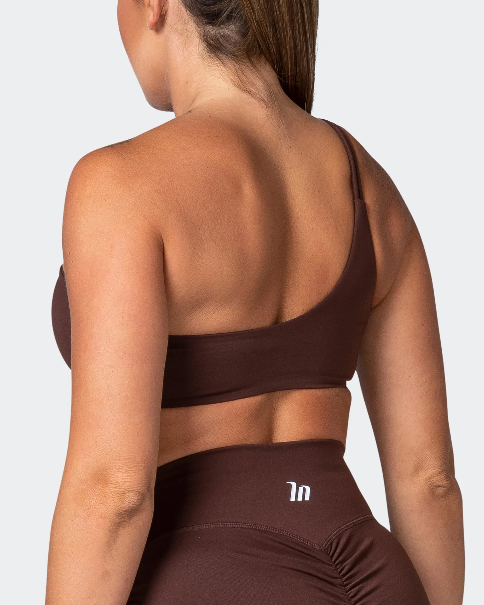 Movement One Shoulder Bralette - Coffee sold by Muscle Nation product image thumbnail 5