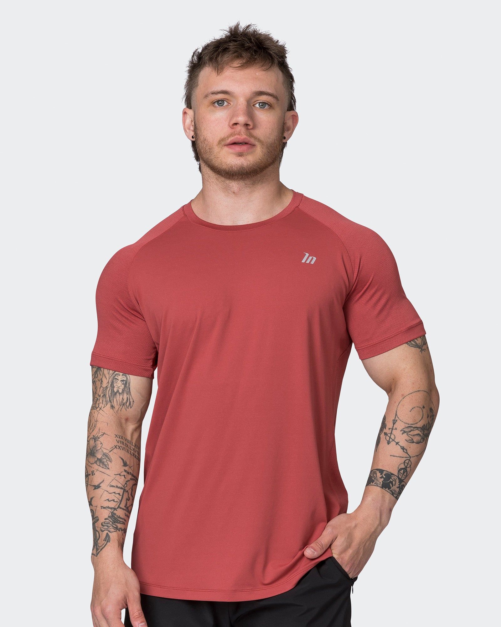 Ventilation Tee - Dusty Red sold by Muscle Nation