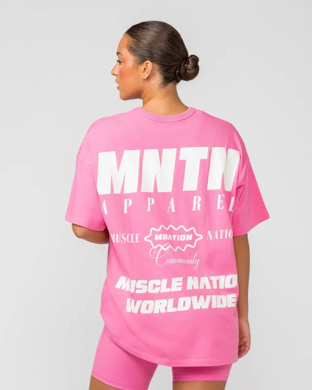 Womens Represent Oversized Tee - Taffy sold by Muscle Nation