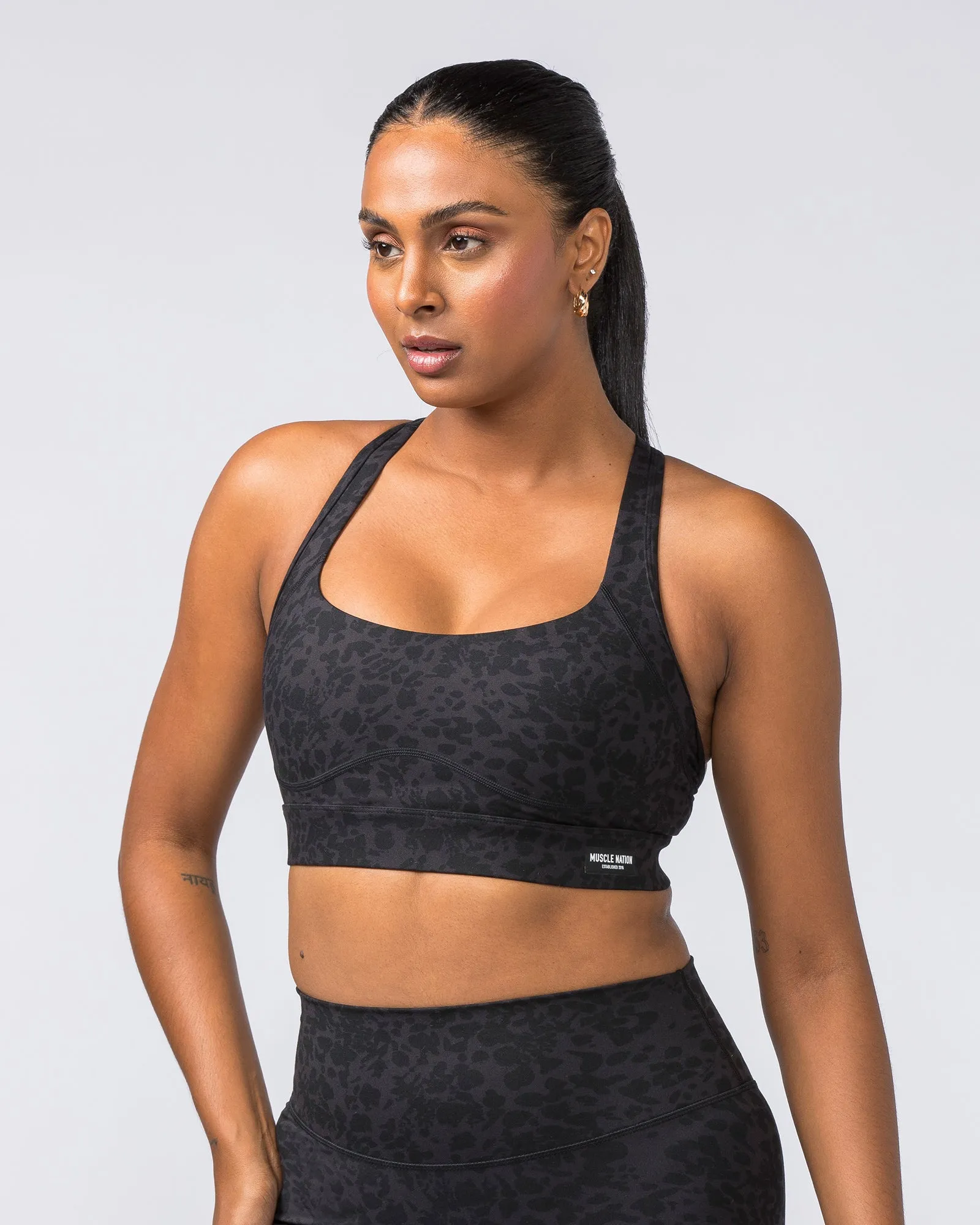 Enhance Bra - Monochrome Abstract Print sold by Muscle Nation