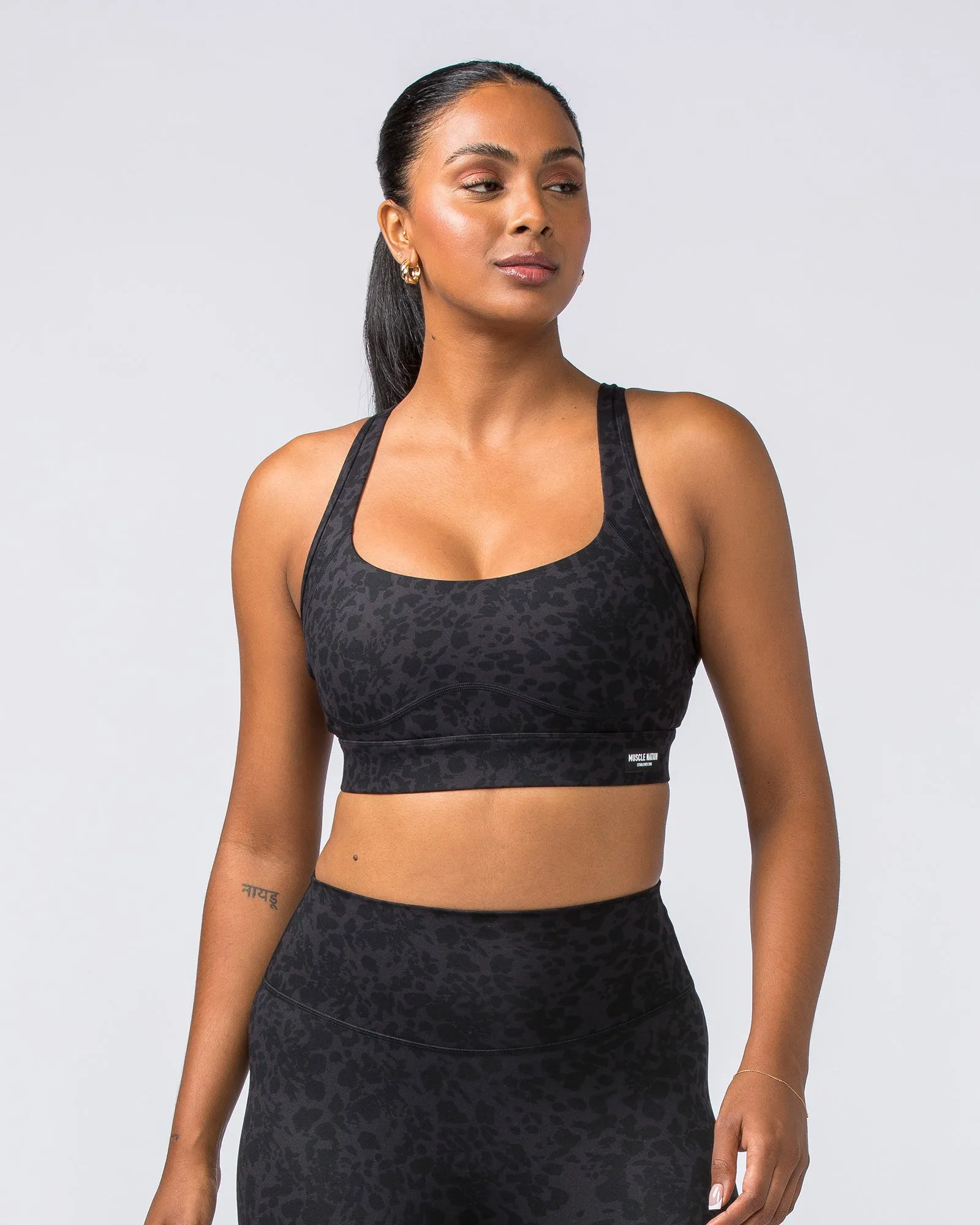 Enhance Bra - Monochrome Abstract Print sold by Muscle Nation product image thumbnail 2