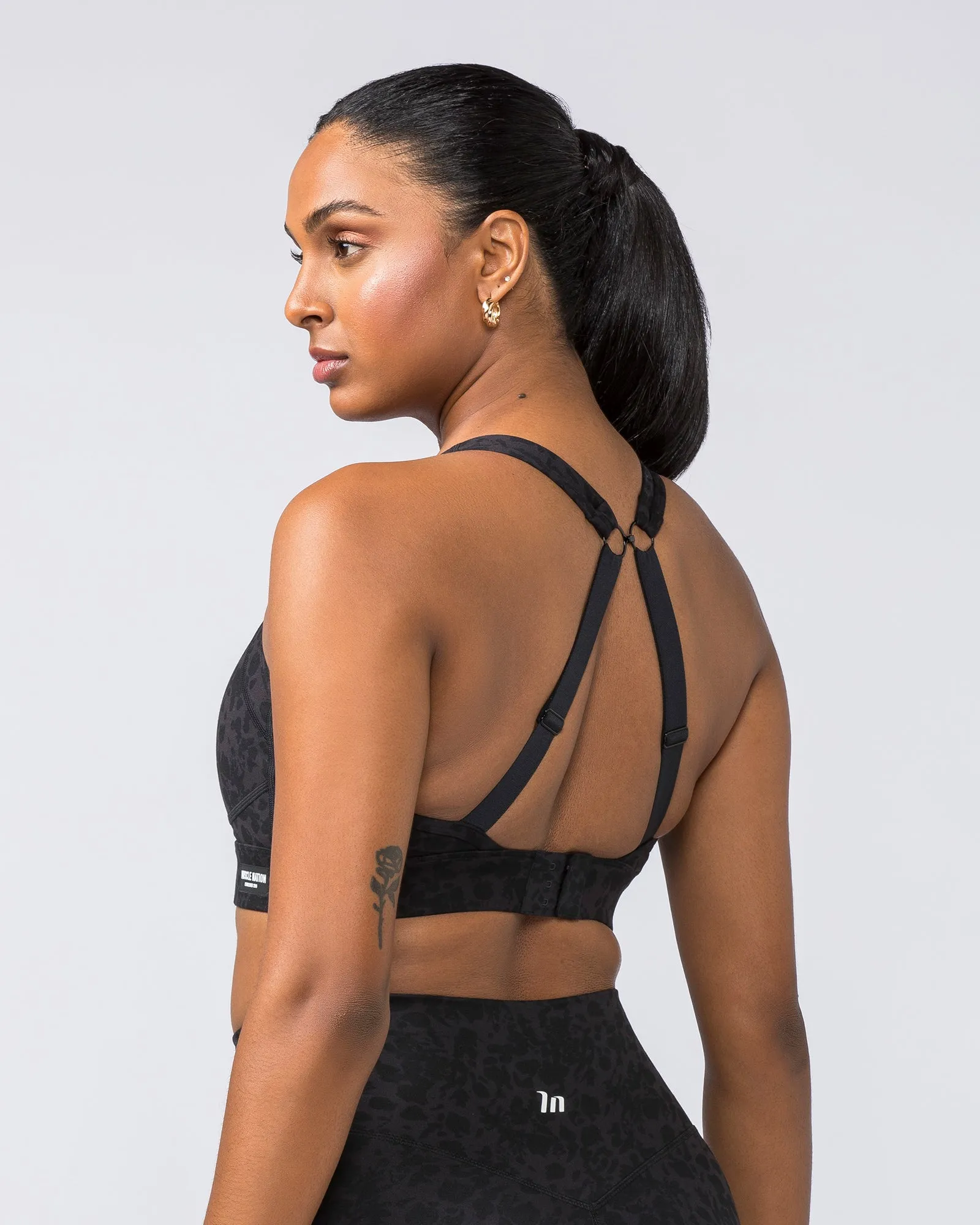 Enhance Bra - Monochrome Abstract Print sold by Muscle Nation product image thumbnail 4