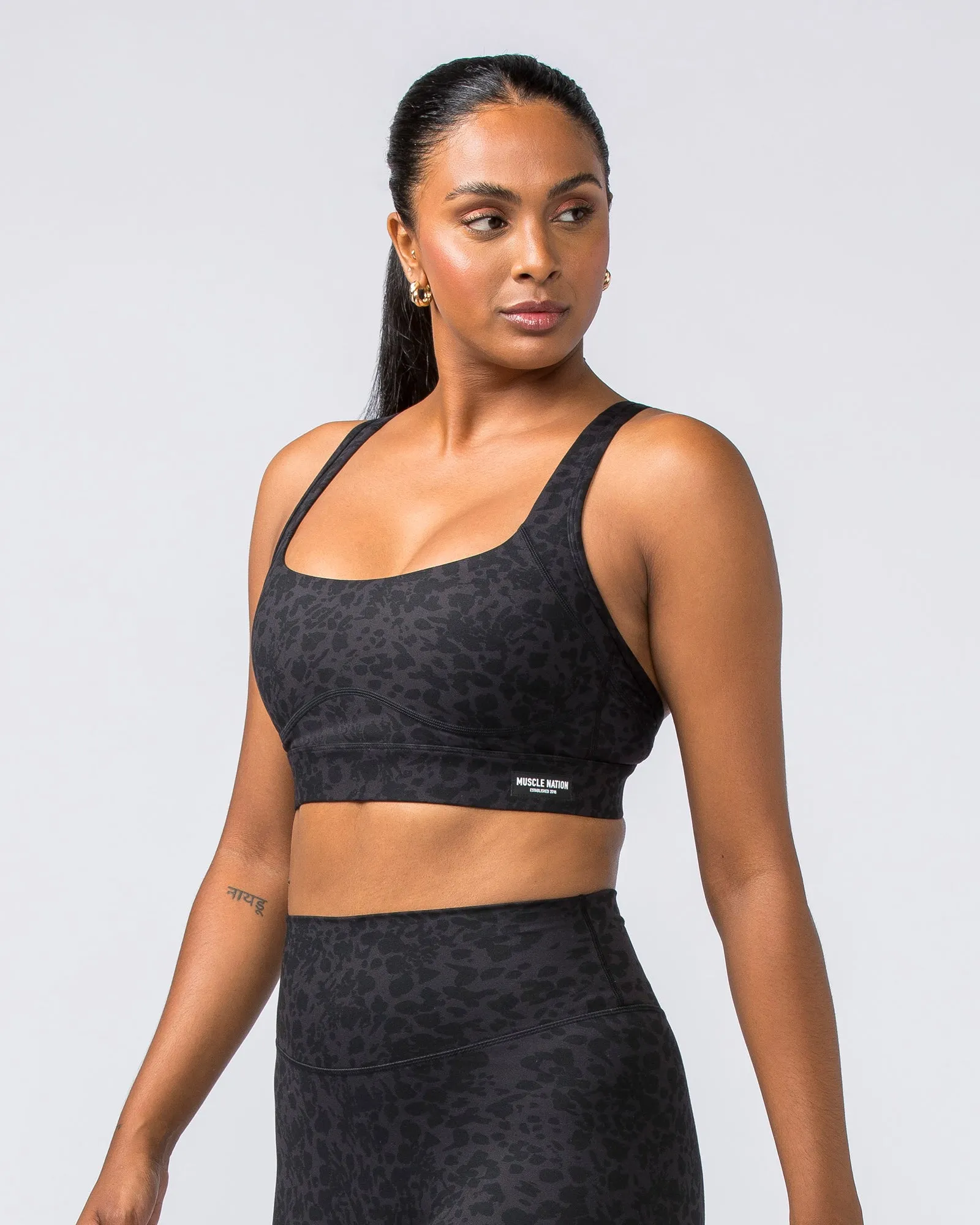 Enhance Bra - Monochrome Abstract Print sold by Muscle Nation product image thumbnail 3