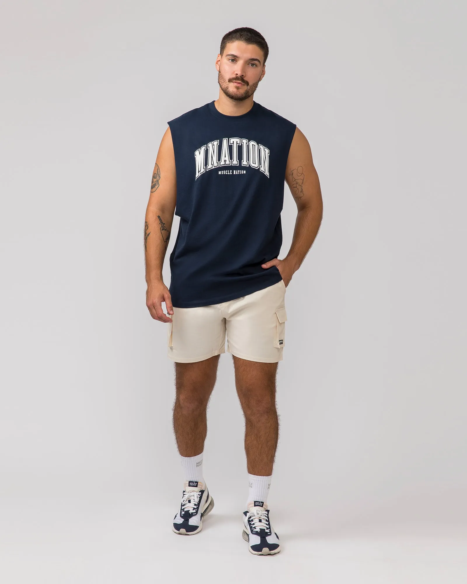 Varsity Muscle Tank - Navy sold by Muscle Nation product image thumbnail 5
