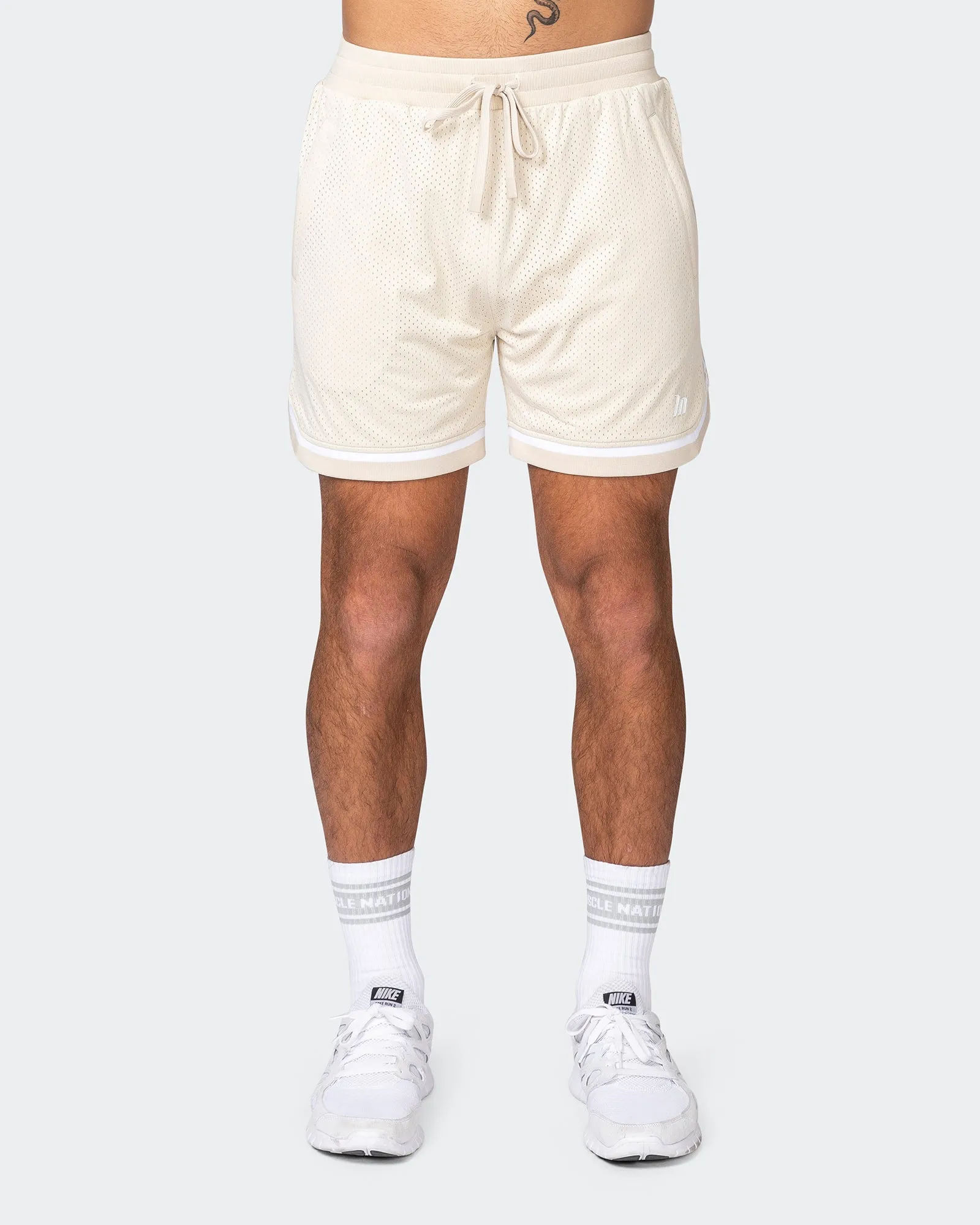 Mens 5" Basketball Shorts - Cream sold by Muscle Nation product image thumbnail 2