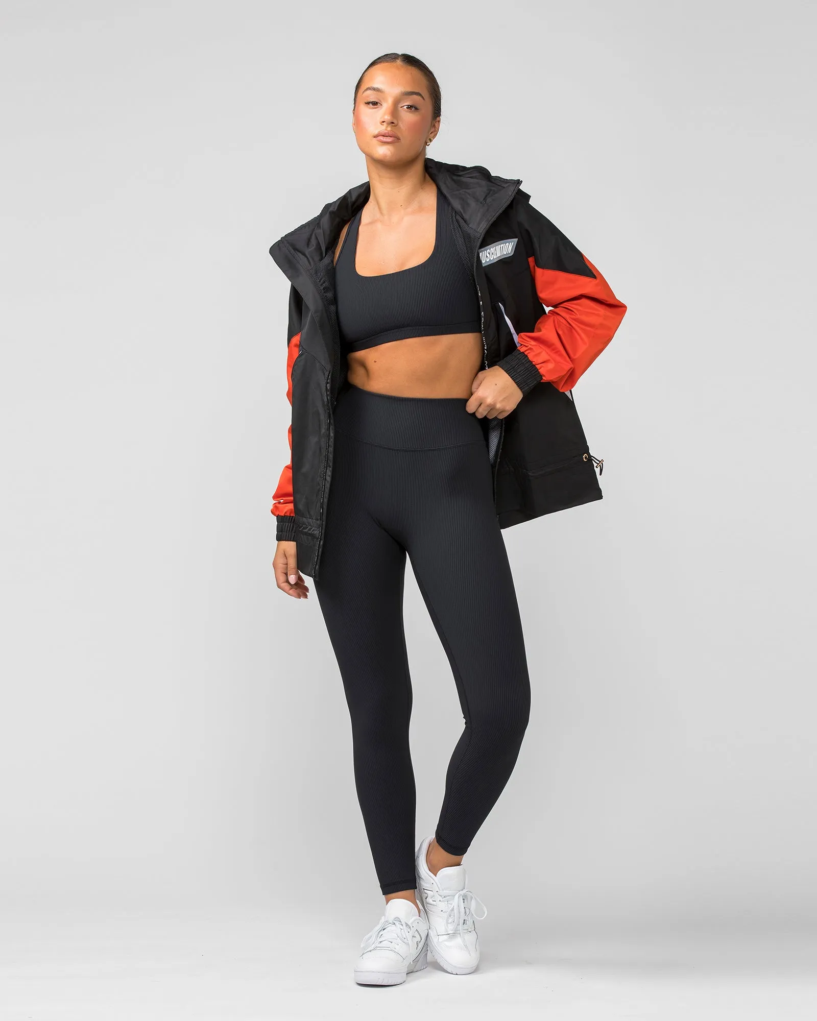 Unisex Retro Jacket - Black / Blood Orange sold by Muscle Nation product image thumbnail 5