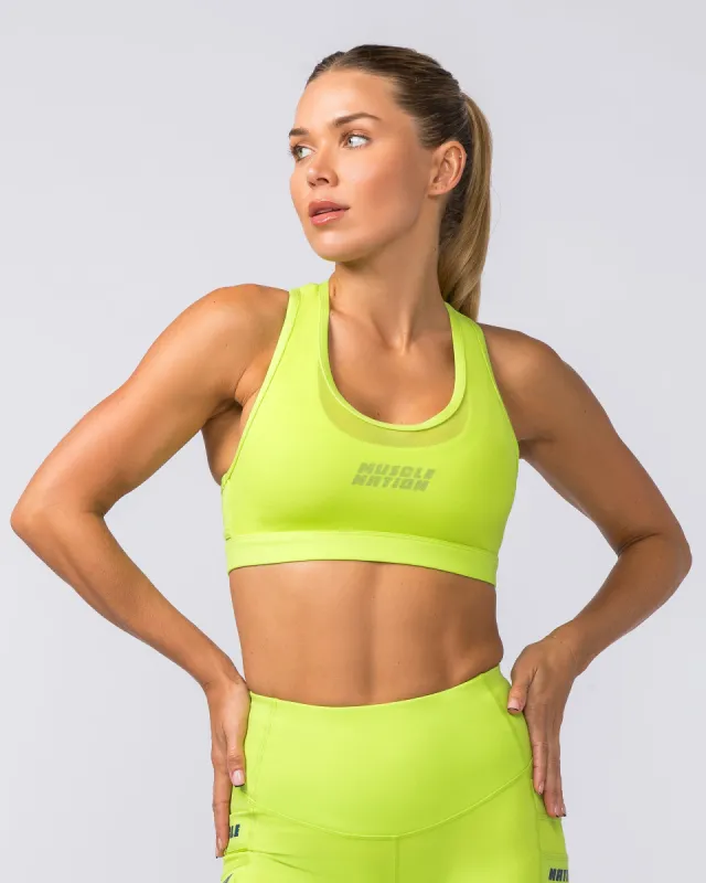 Amplify Bra - Cyber Lime sold by Muscle Nation