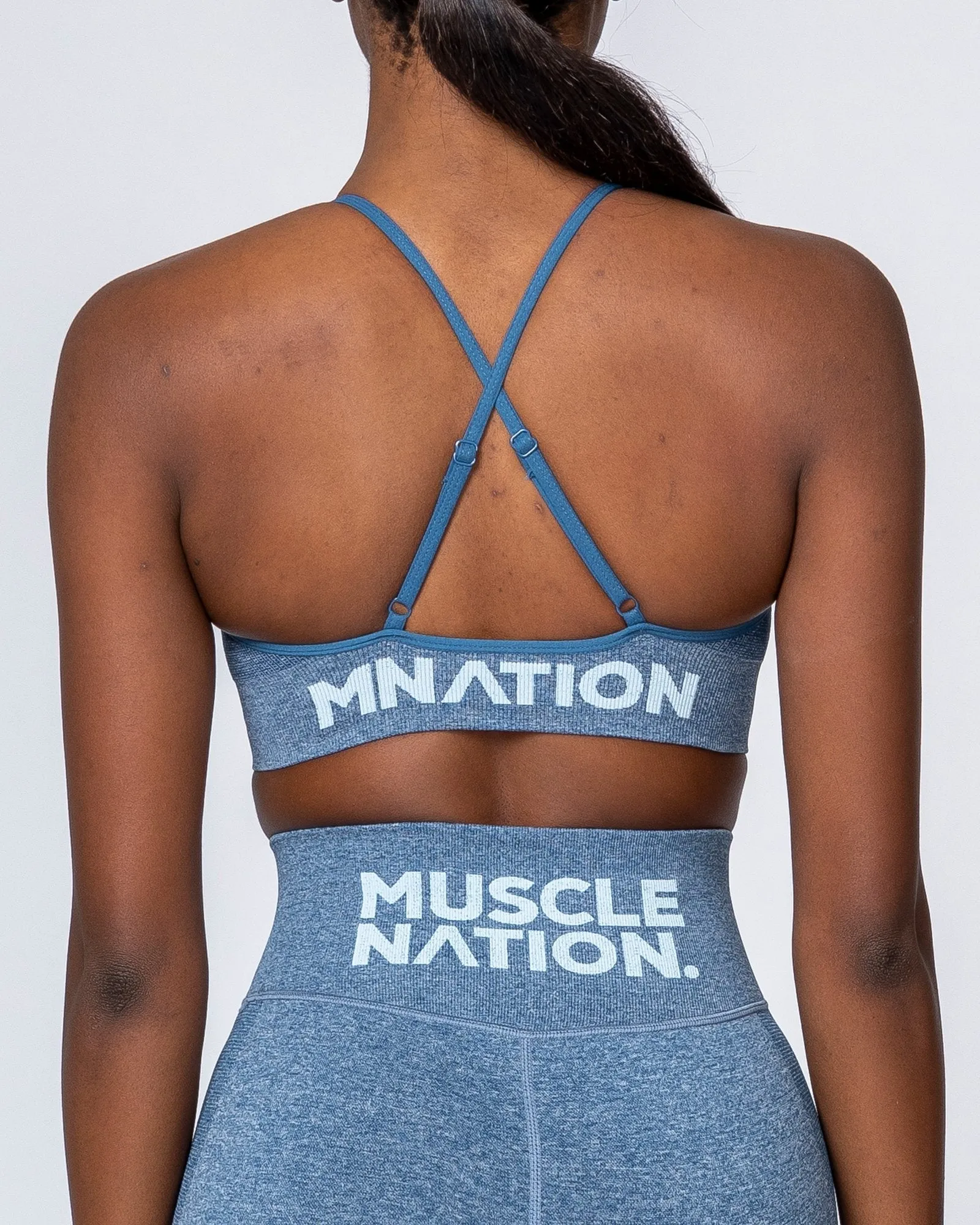 All Day Strap Seamless Bra - Navy Marl sold by Muscle Nation product image thumbnail 4