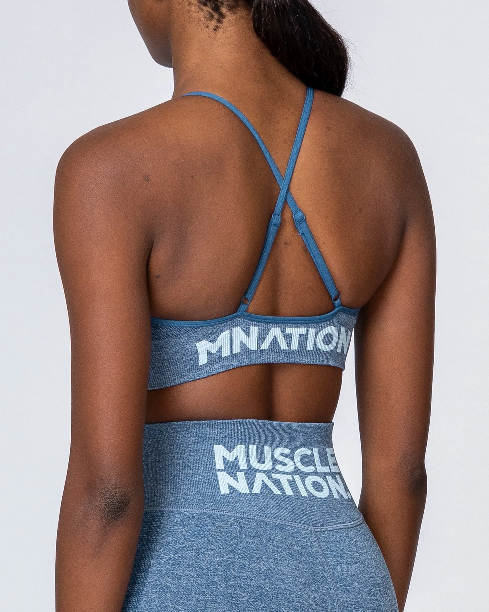 All Day Strap Seamless Bra - Navy Marl sold by Muscle Nation product image thumbnail 5