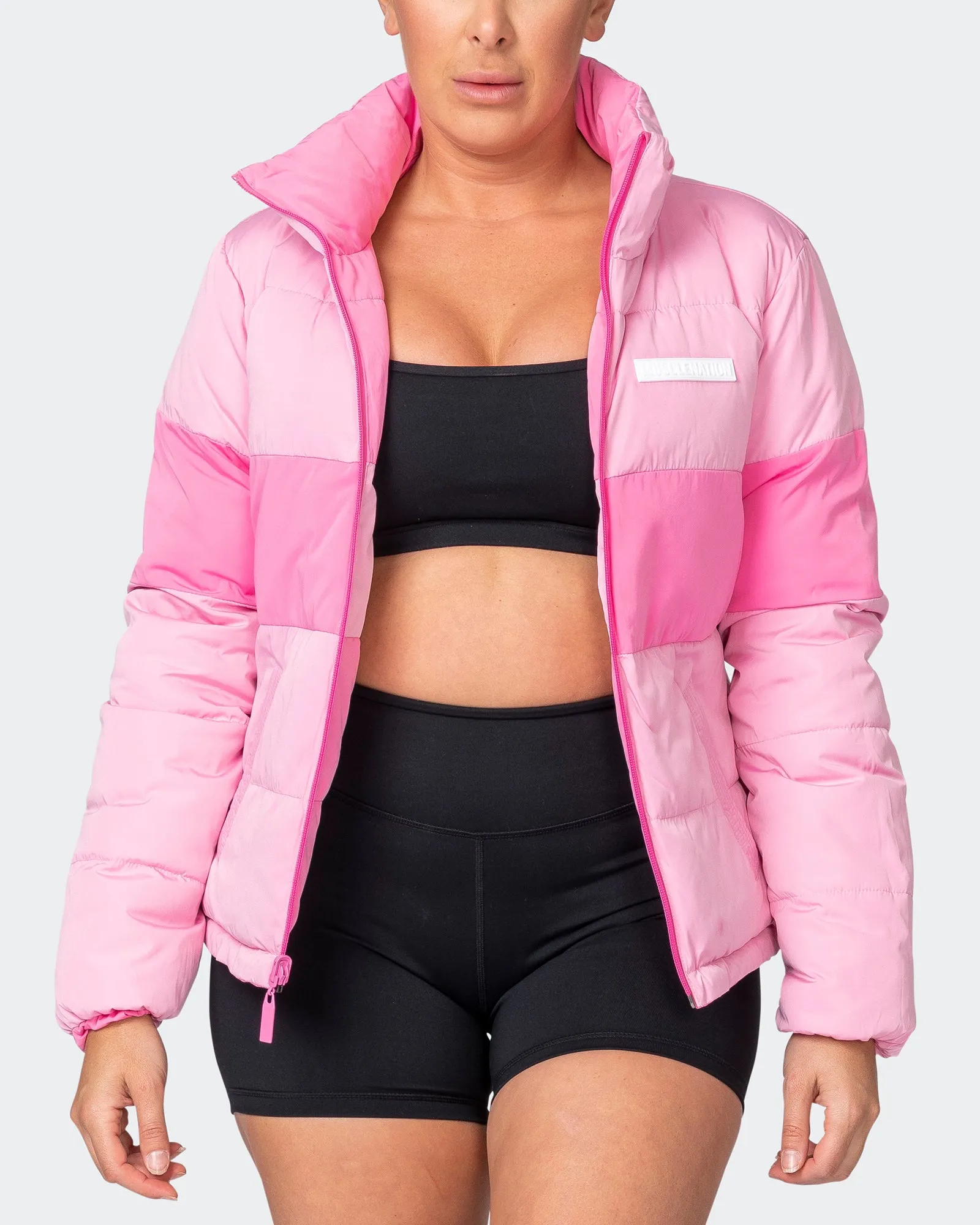Reversible Puffer Jacket - Strawberry Cream / Blossom sold by Muscle Nation product image thumbnail 2
