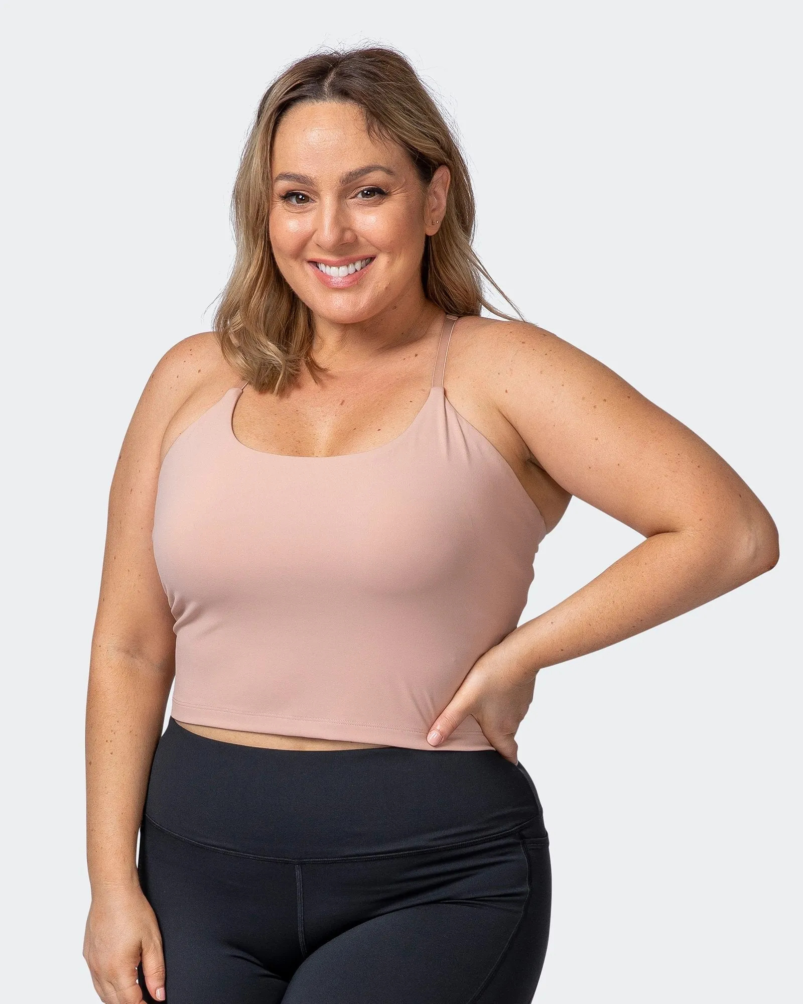 Summertime Cropped Tank - Mahogany Rose sold by Muscle Nation