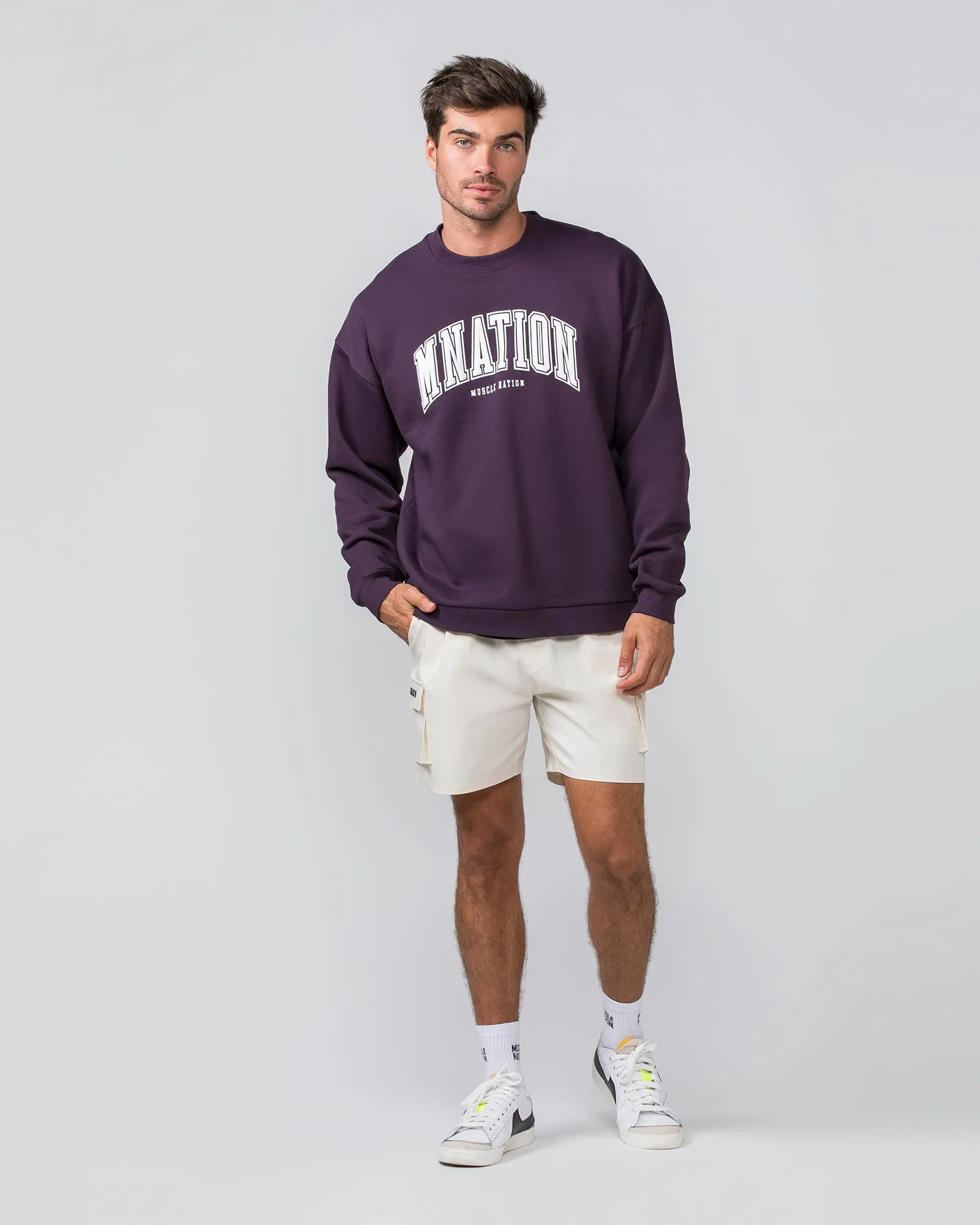 Varsity Crew Pullover - Midnight Plum sold by Muscle Nation product image thumbnail 5