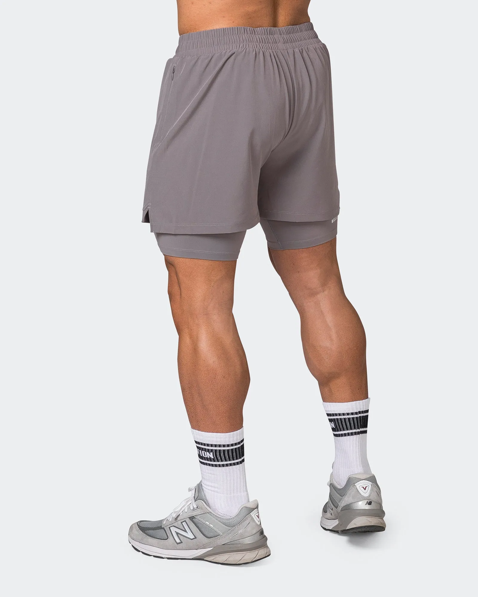 Vigour Training Shorts - Pearl Grey sold by Muscle Nation product image thumbnail 5